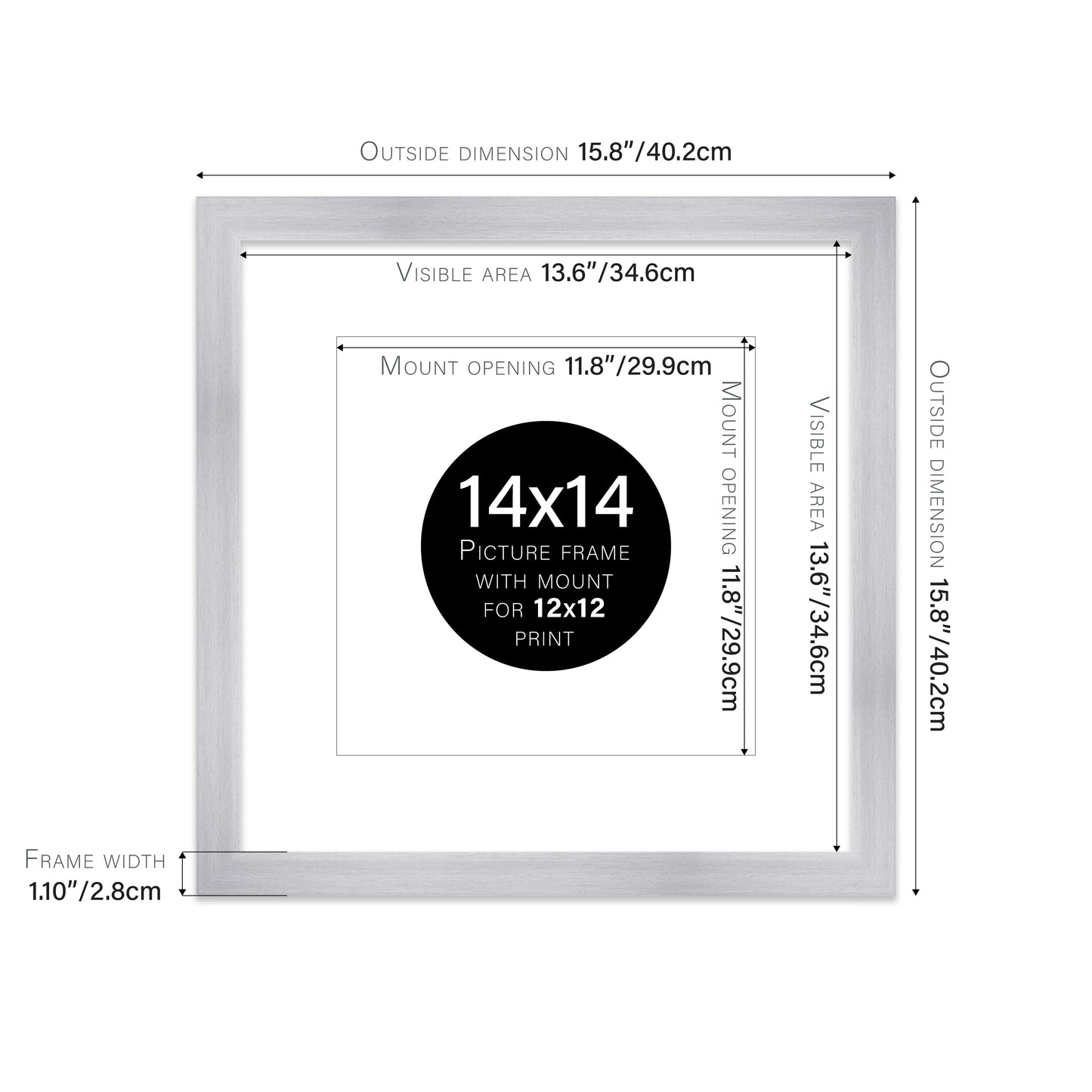 Silver Picture Frame 28mm Edge