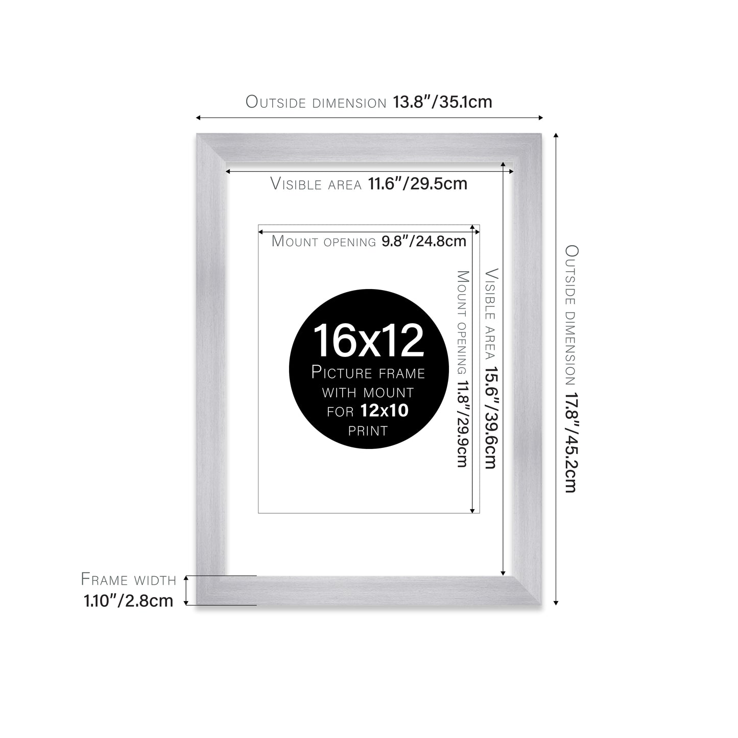 Silver Picture Frame 28mm Edge