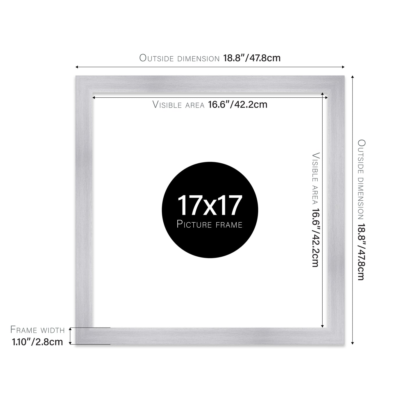Silver Picture Frame 28mm Edge