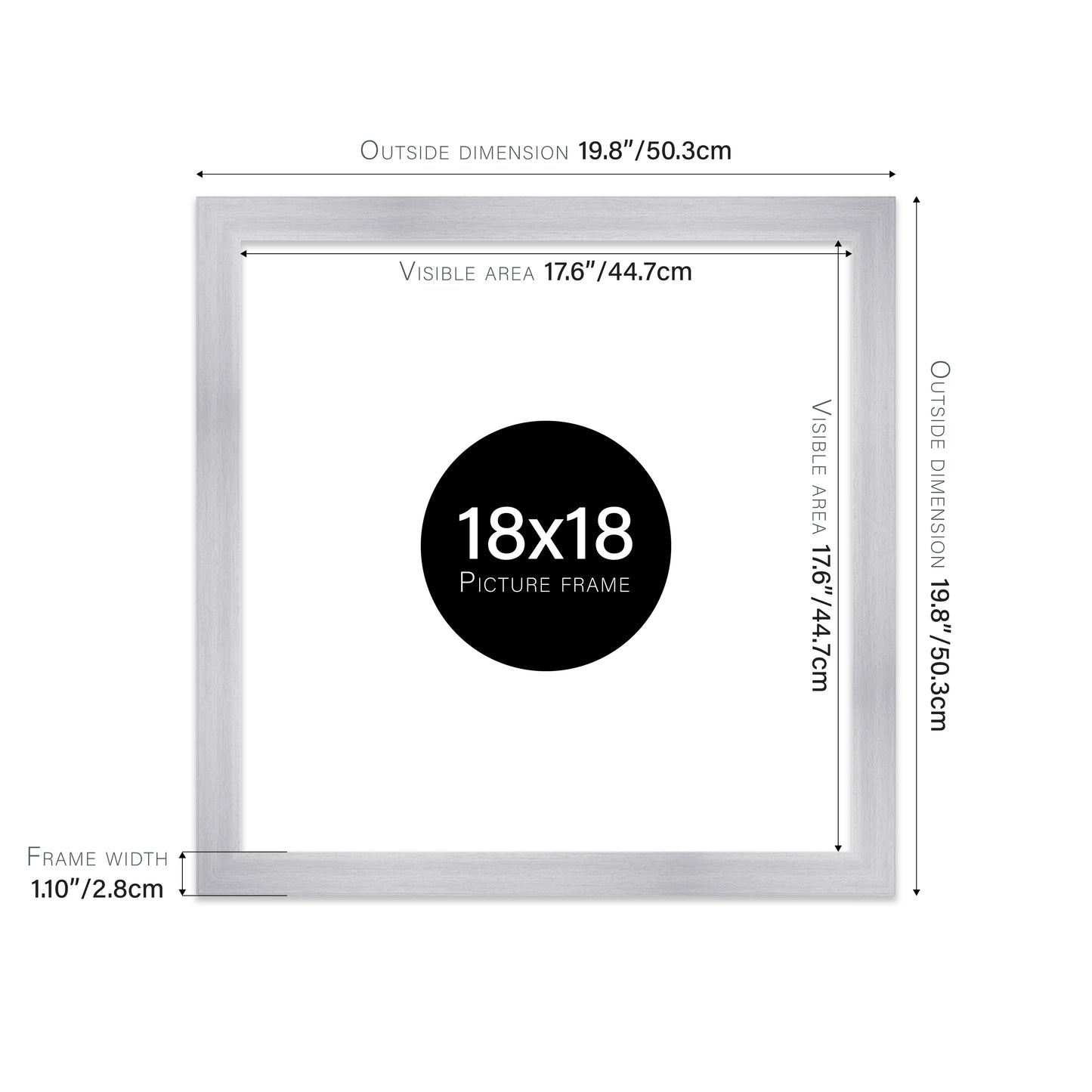 Silver Picture Frame 28mm Edge