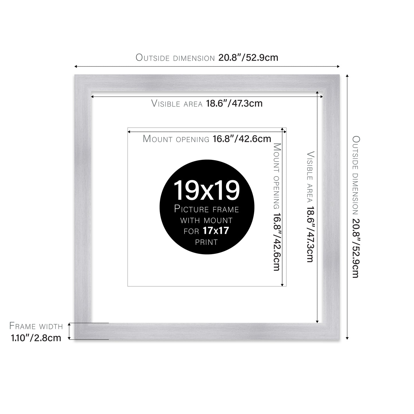 Silver Picture Frame 28mm Edge