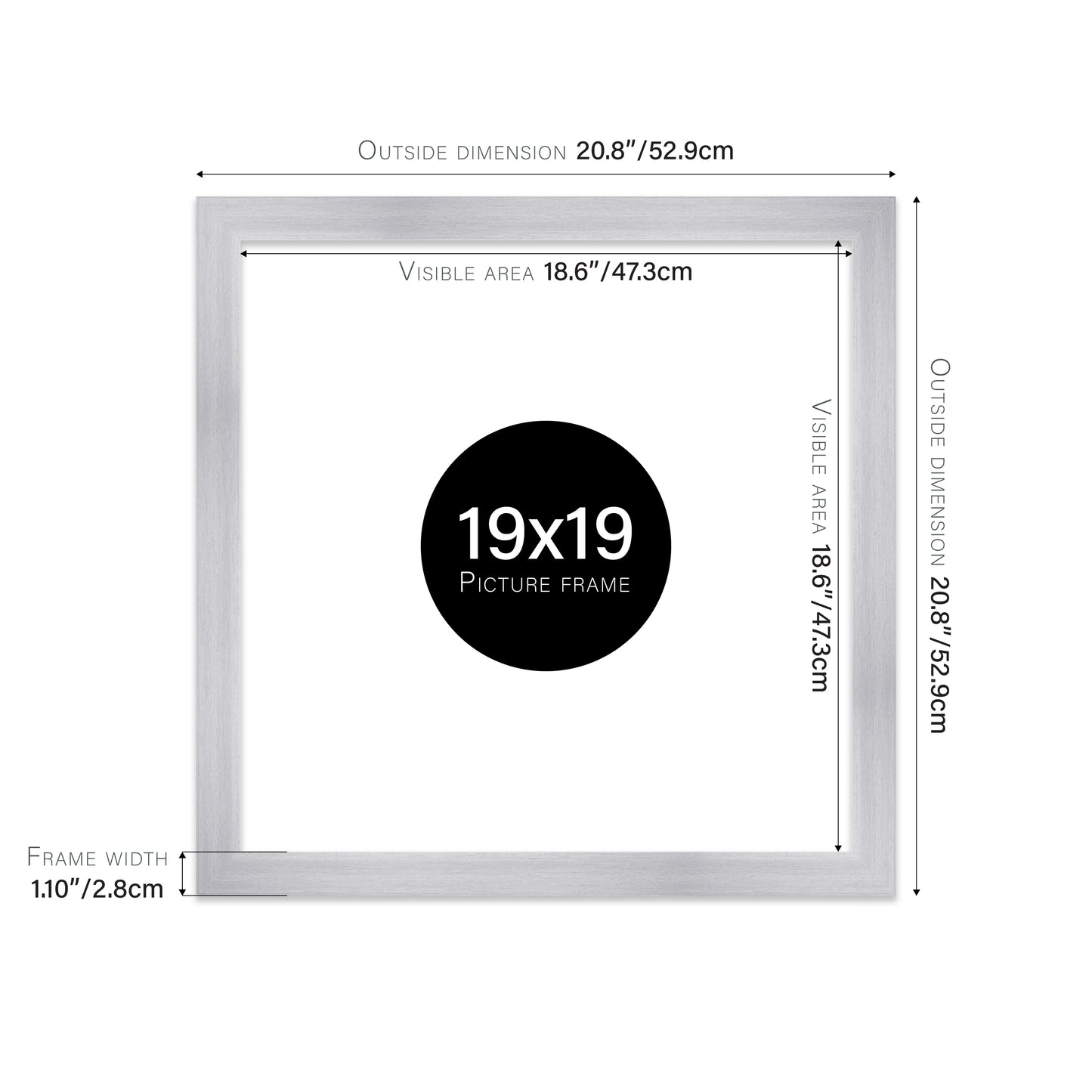 Silver Picture Frame 28mm Edge