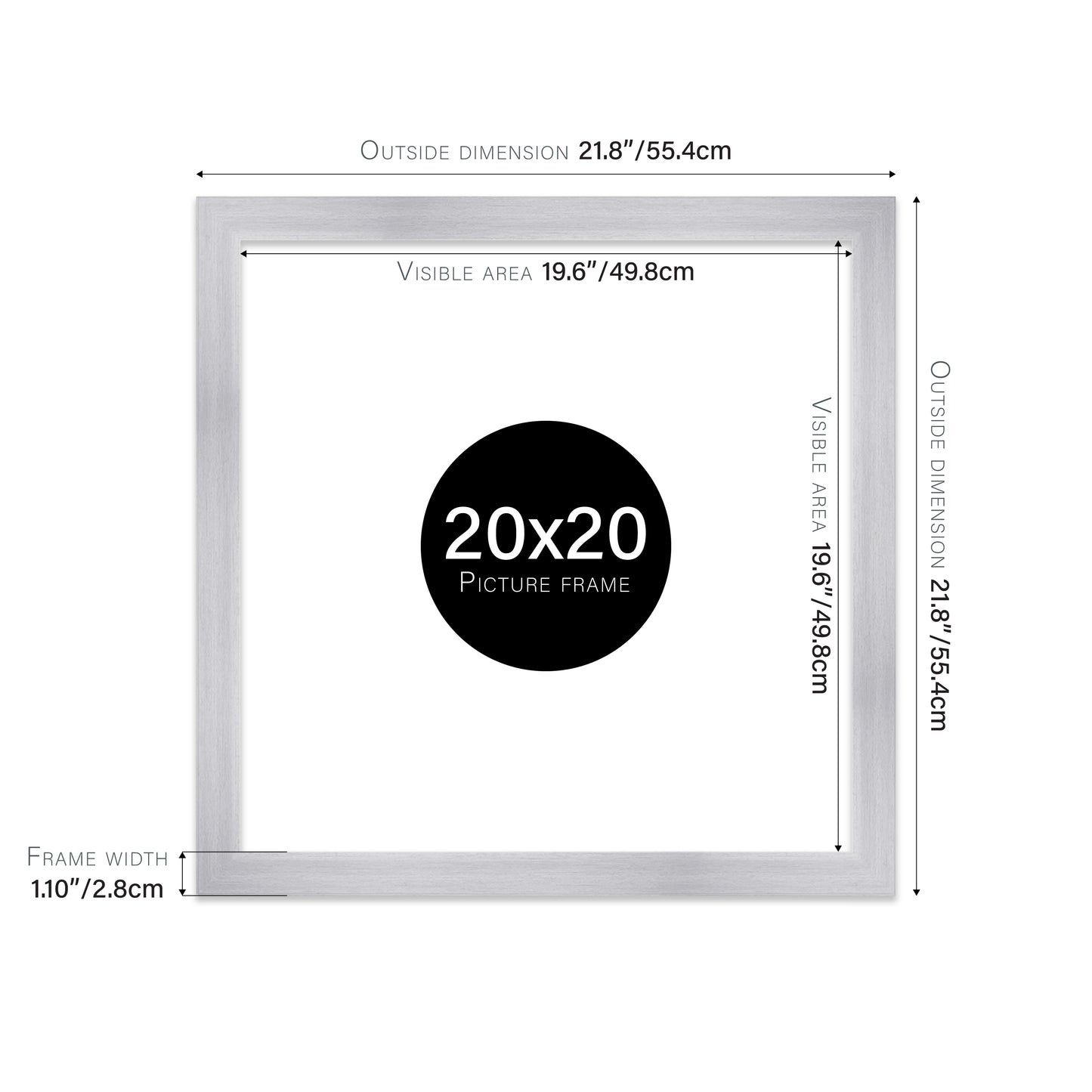 Silver Picture Frame 28mm Edge