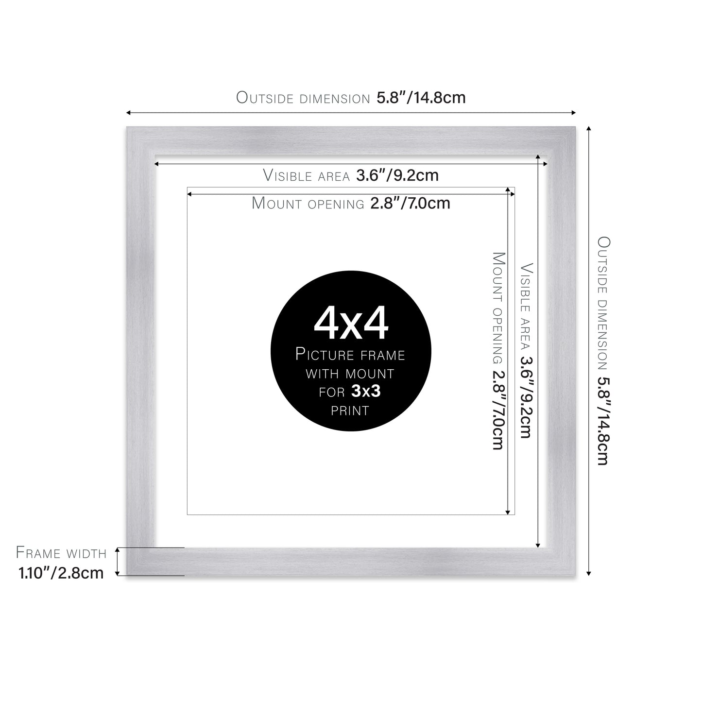 Silver Picture Frame 28mm Edge