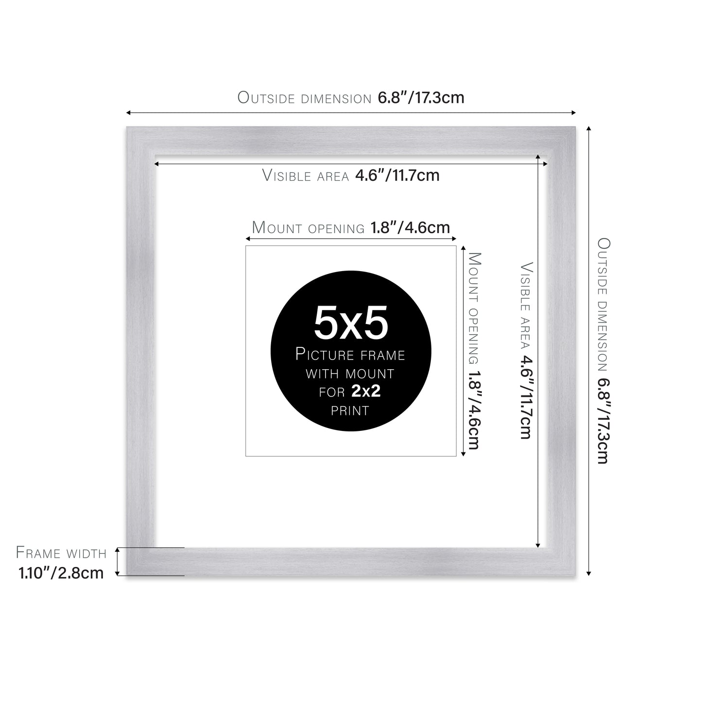 Silver Picture Frame 28mm Edge