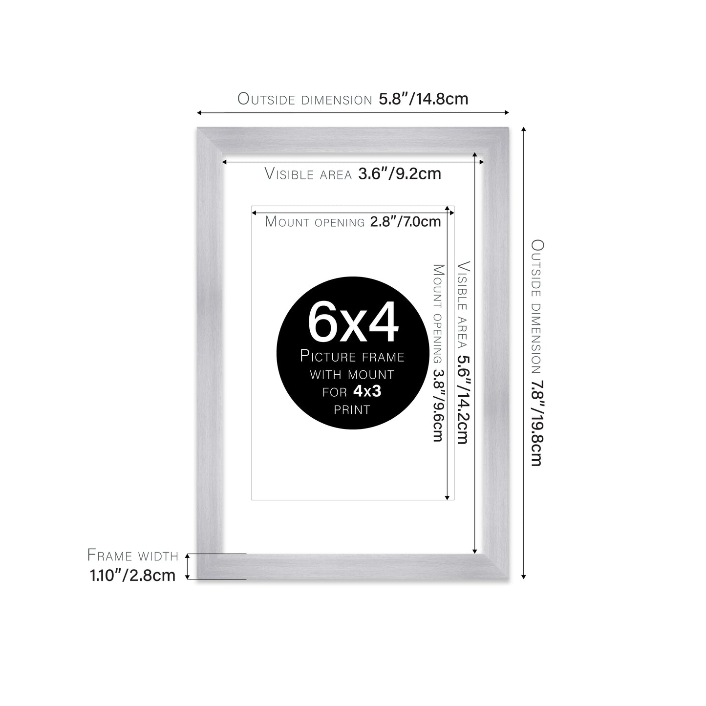 Silver Picture Frame 28mm Edge