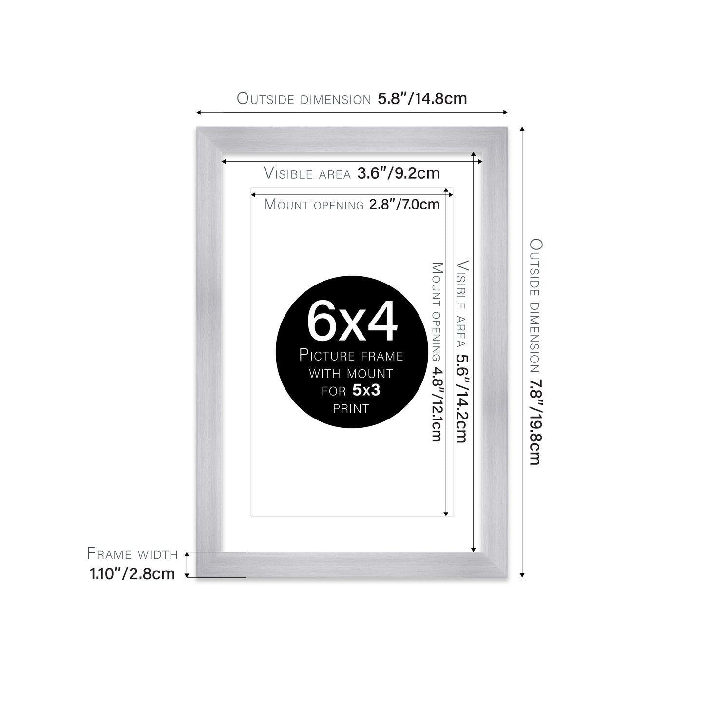 Silver Picture Frame 28mm Edge