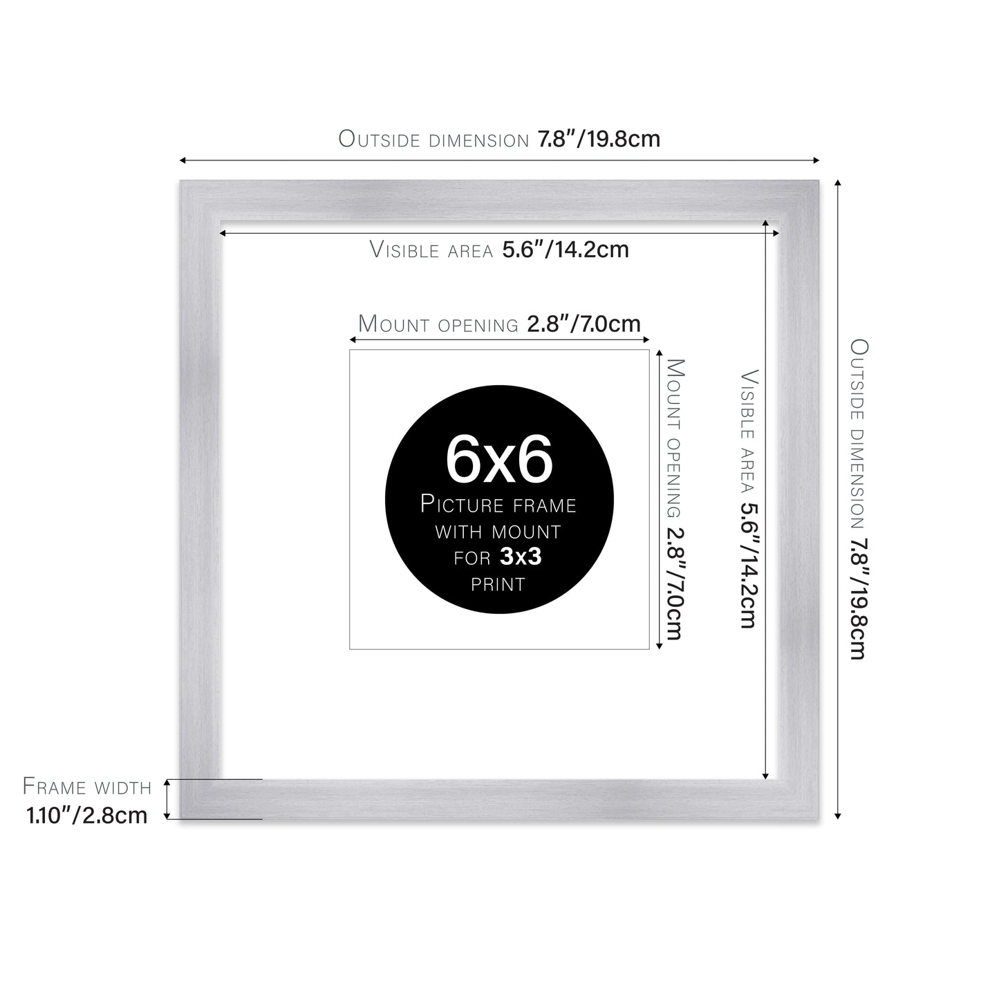 Silver Picture Frame 28mm Edge