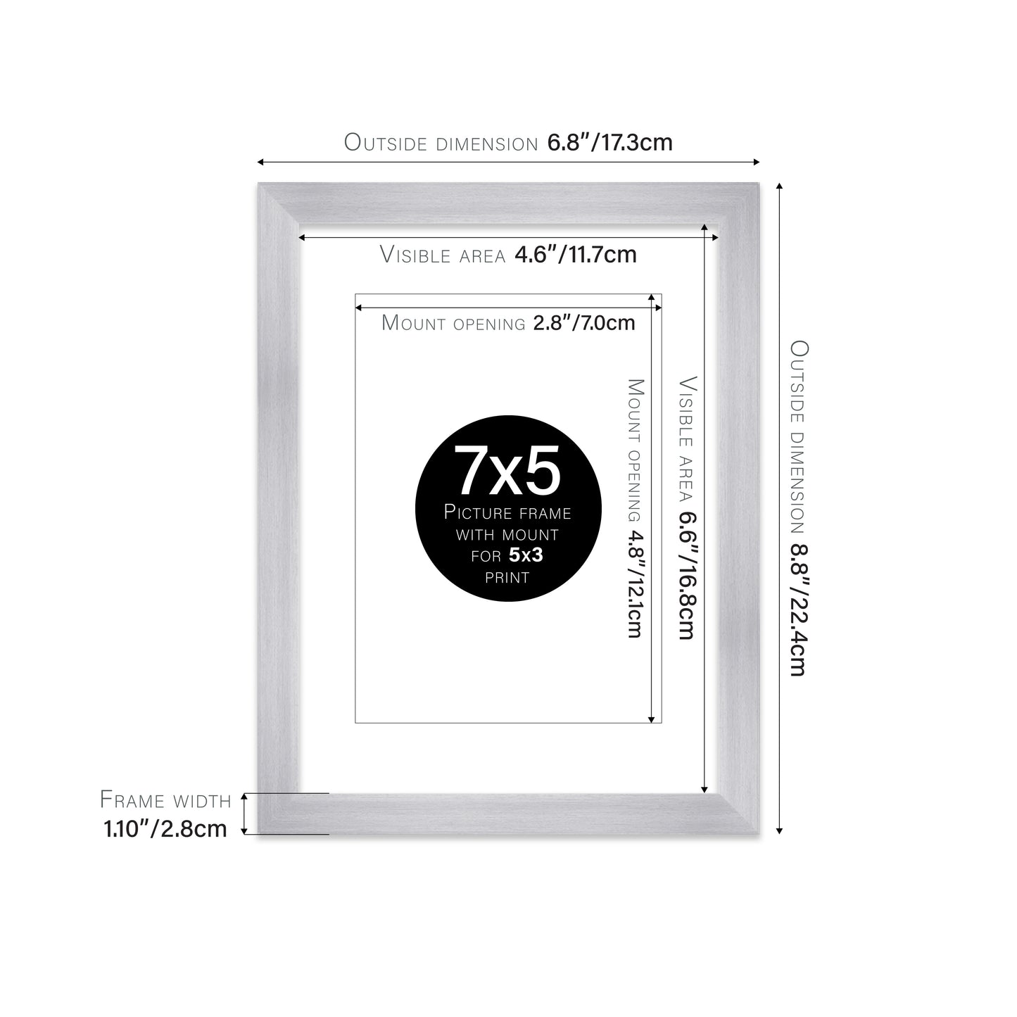 Silver Picture Frame 28mm Edge