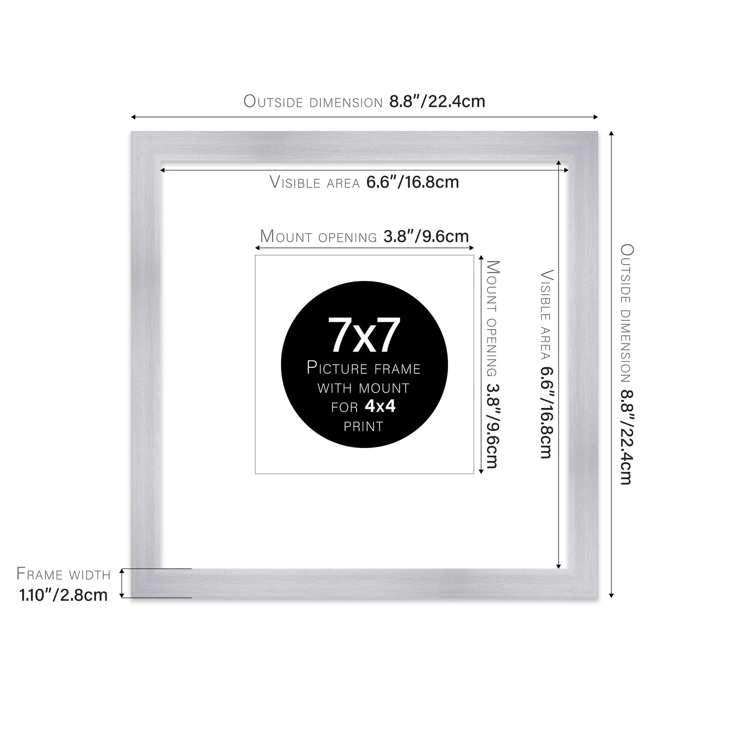 Silver Picture Frame 28mm Edge
