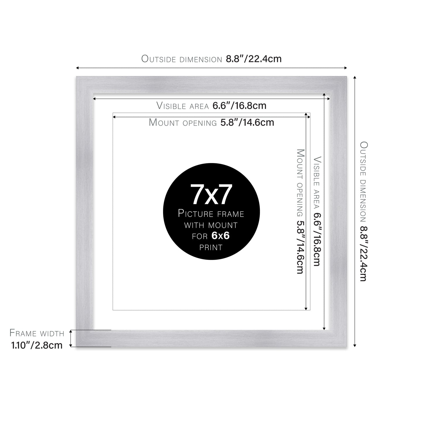 Silver Picture Frame 28mm Edge