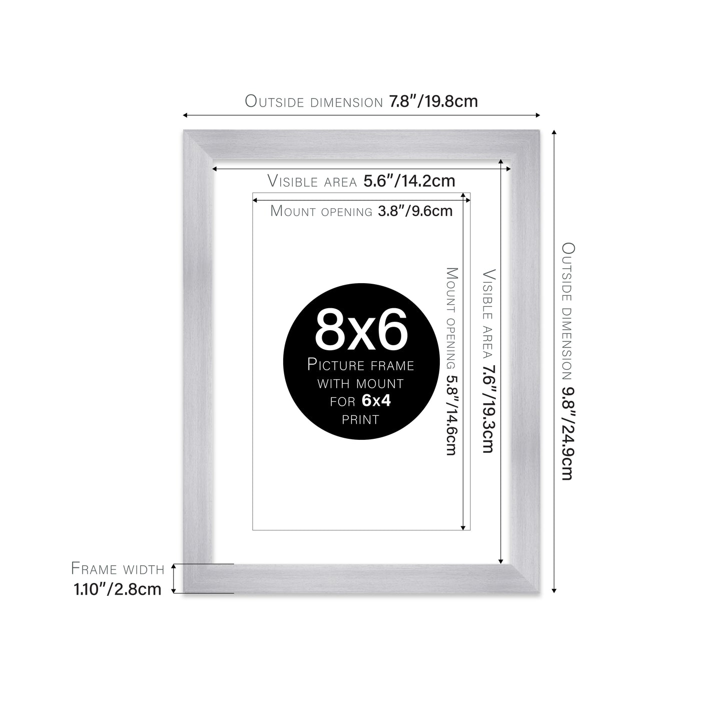 Silver Picture Frame 28mm Edge