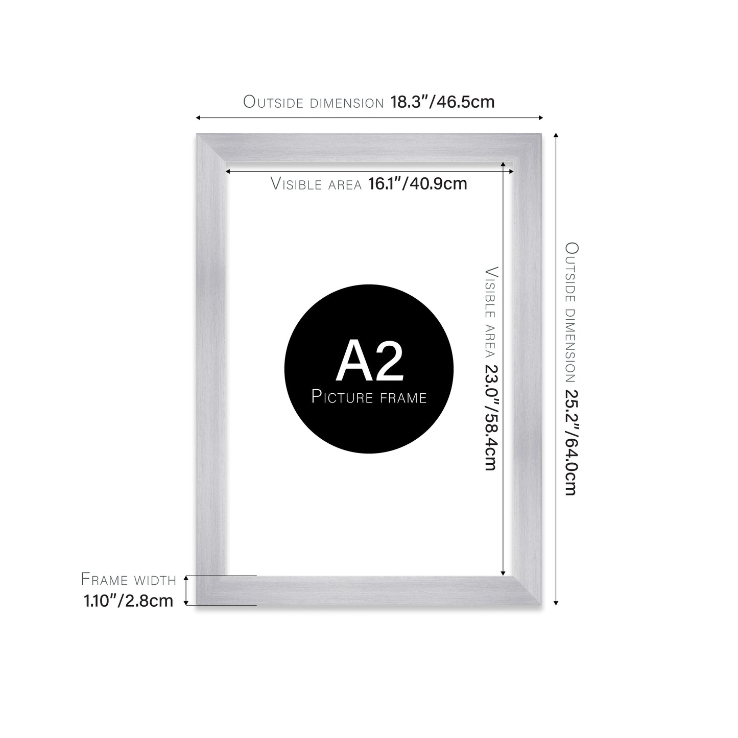 Silver Picture Frame 28mm Edge