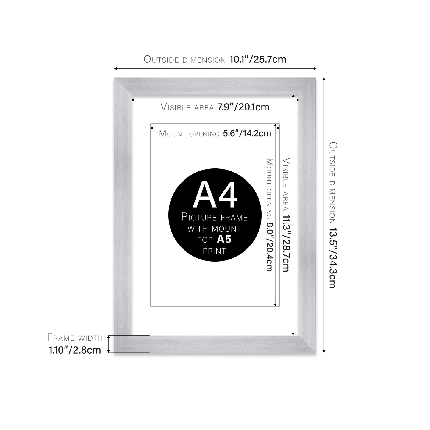 Silver Picture Frame 28mm Edge