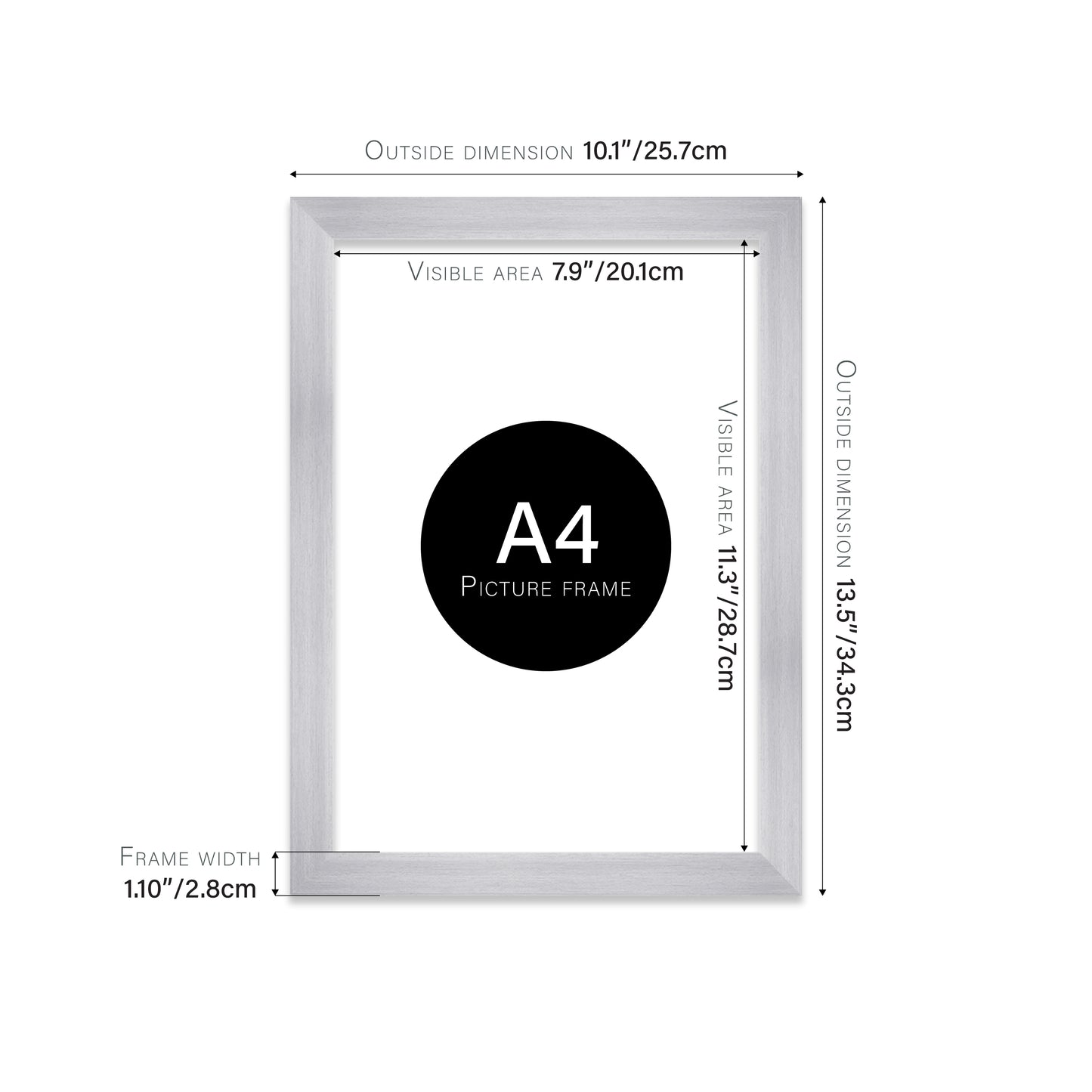 Silver Picture Frame 28mm Edge