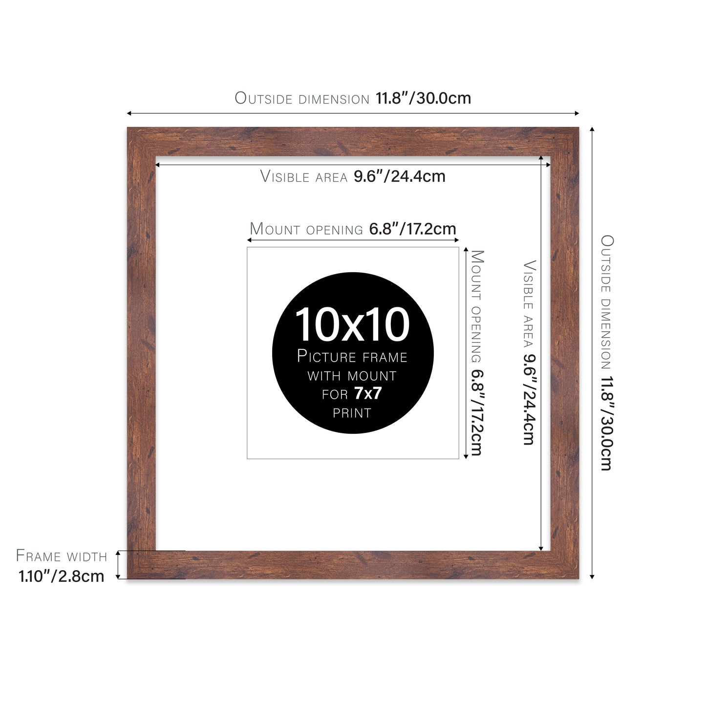 Rustic Wood Picture Frame 28mm Edge