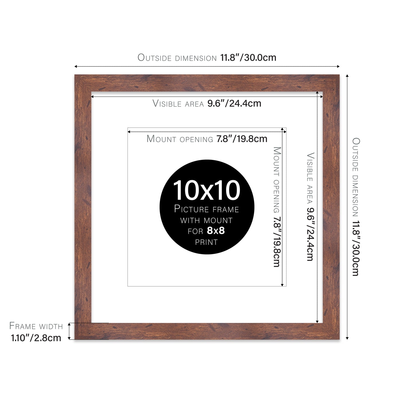 Rustic Wood Picture Frame 28mm Edge