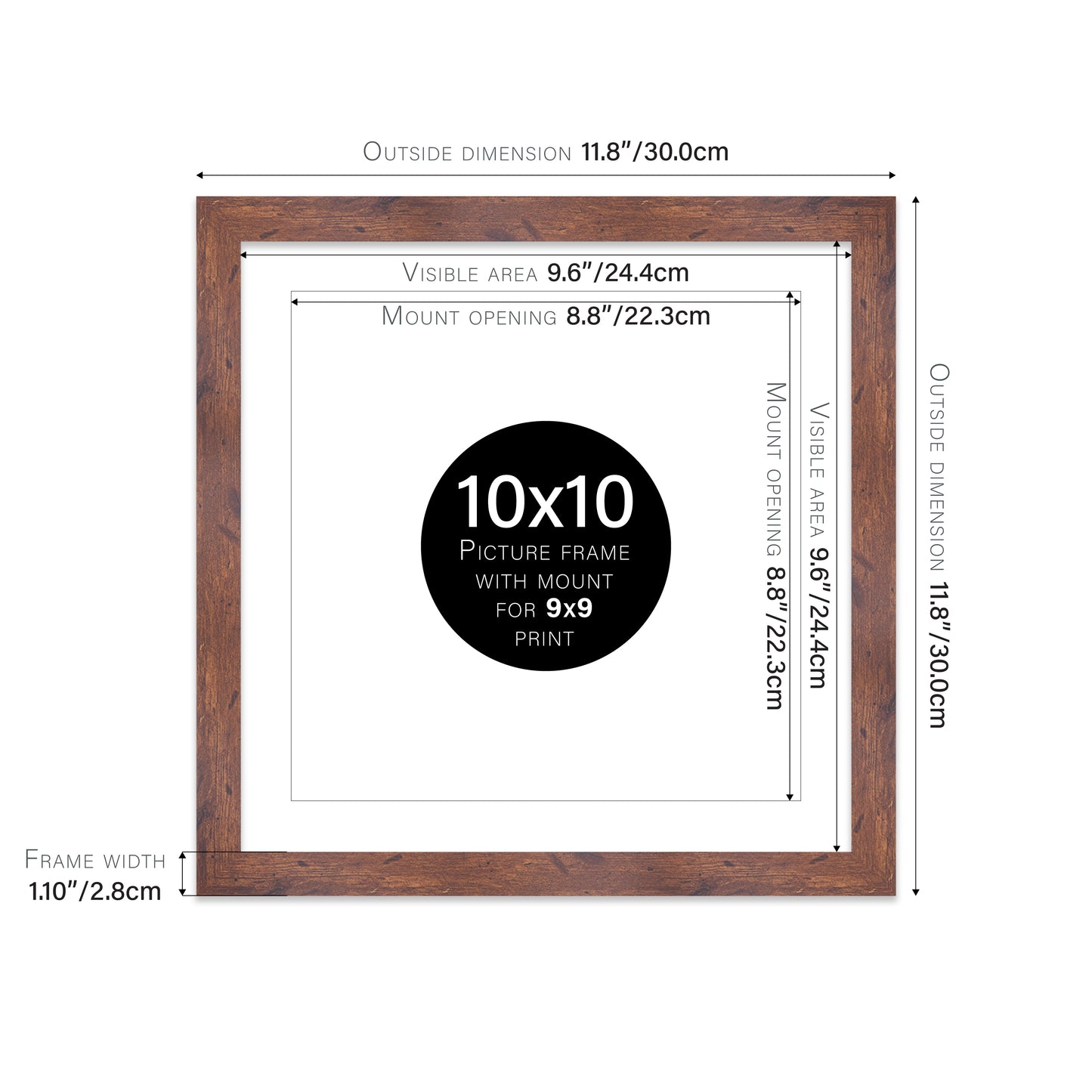 Rustic Wood Picture Frame 28mm Edge