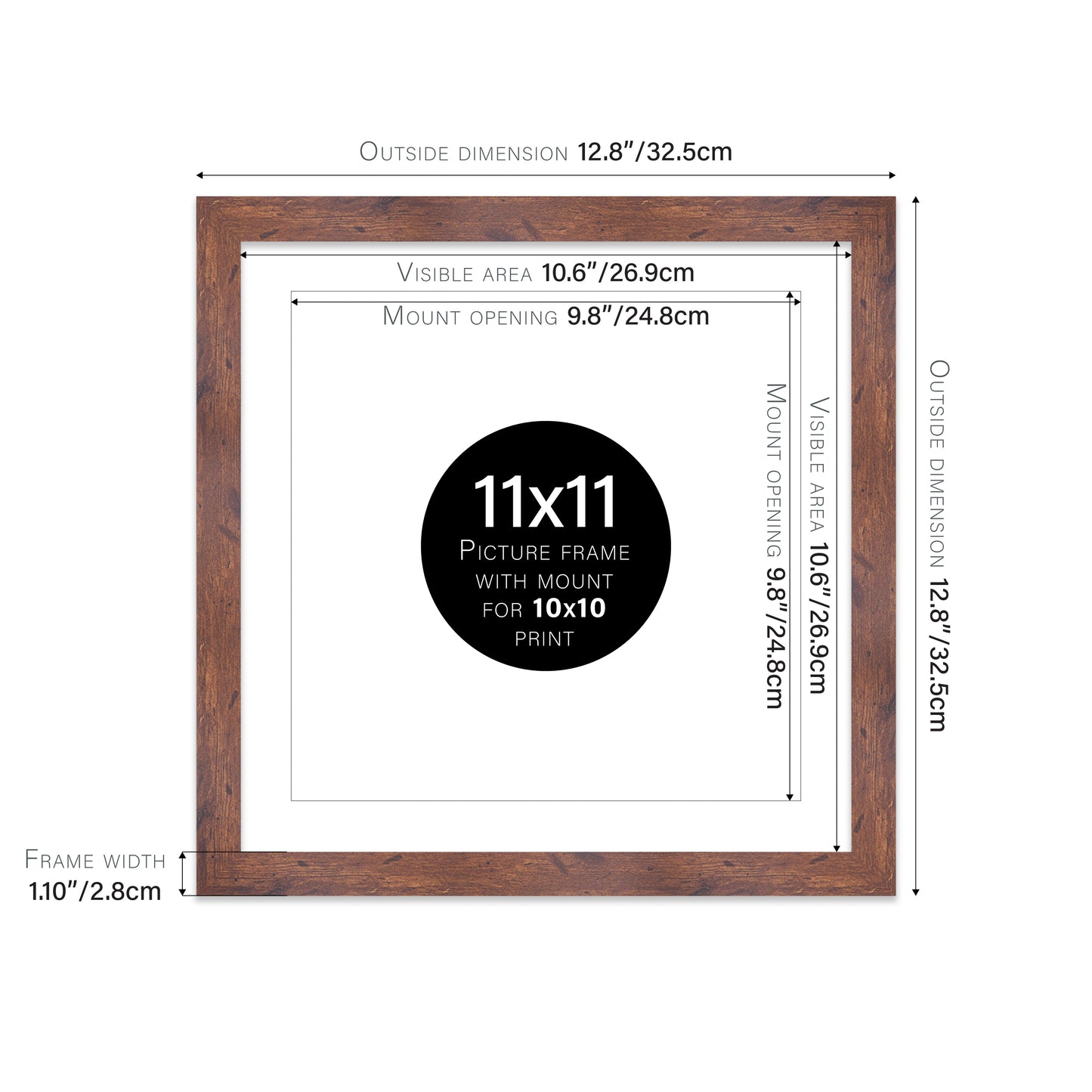 Rustic Wood Picture Frame 28mm Edge