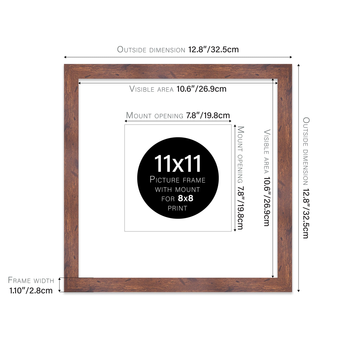Rustic Wood Picture Frame 28mm Edge