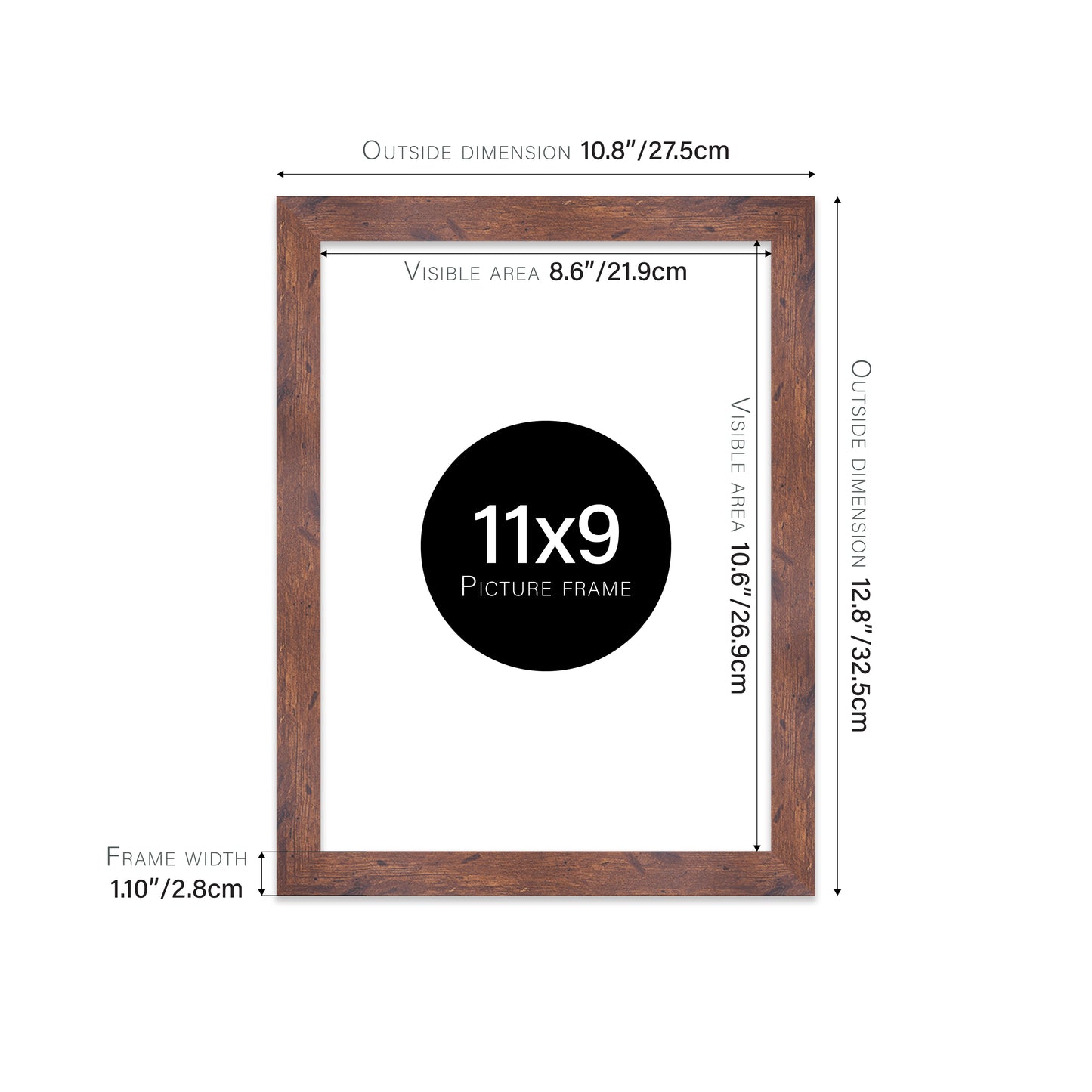 Rustic Wood Picture Frame 28mm Edge