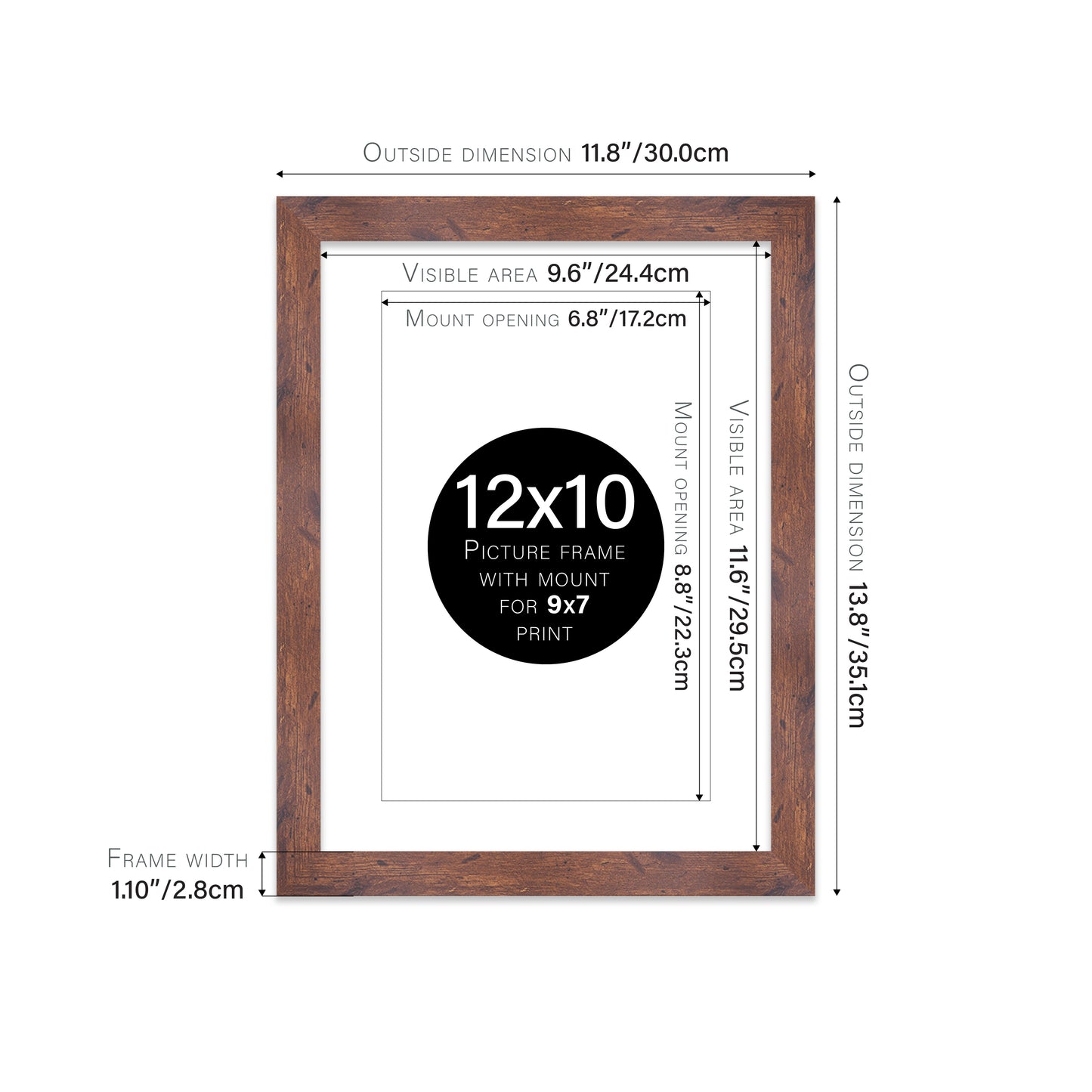 Rustic Wood Picture Frame 28mm Edge