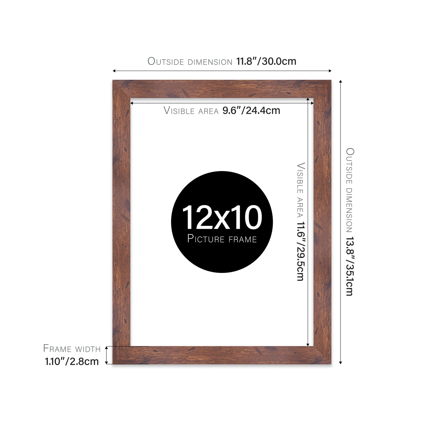 Rustic Wood Picture Frame 28mm Edge