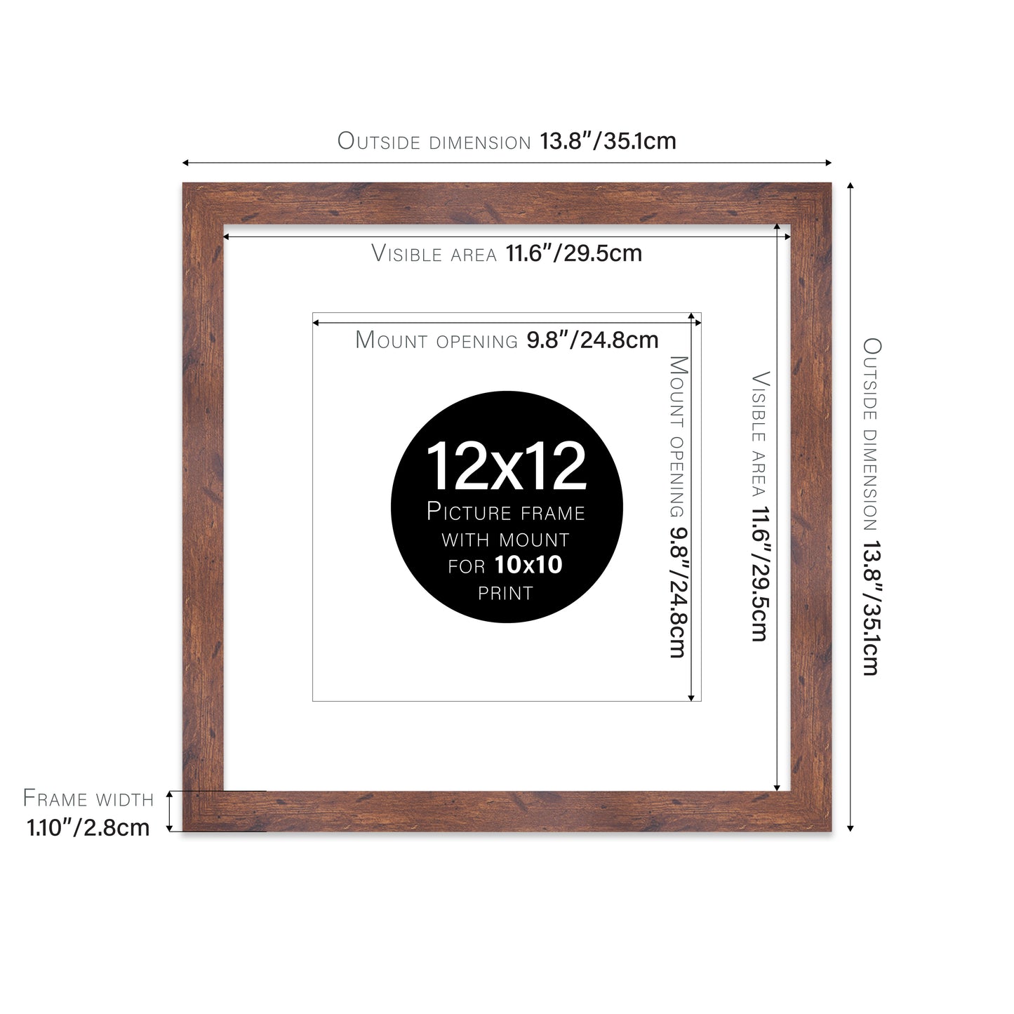 Rustic Wood Picture Frame 28mm Edge