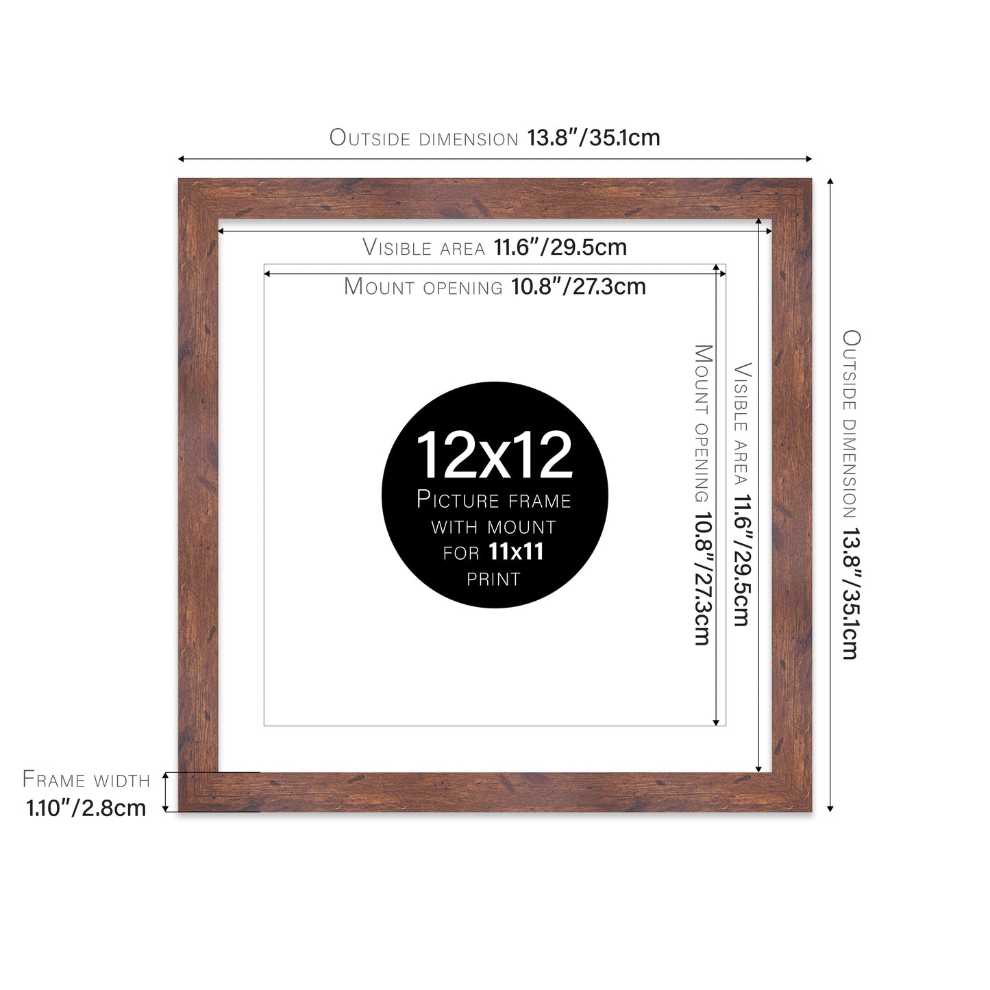 Rustic Wood Picture Frame 28mm Edge