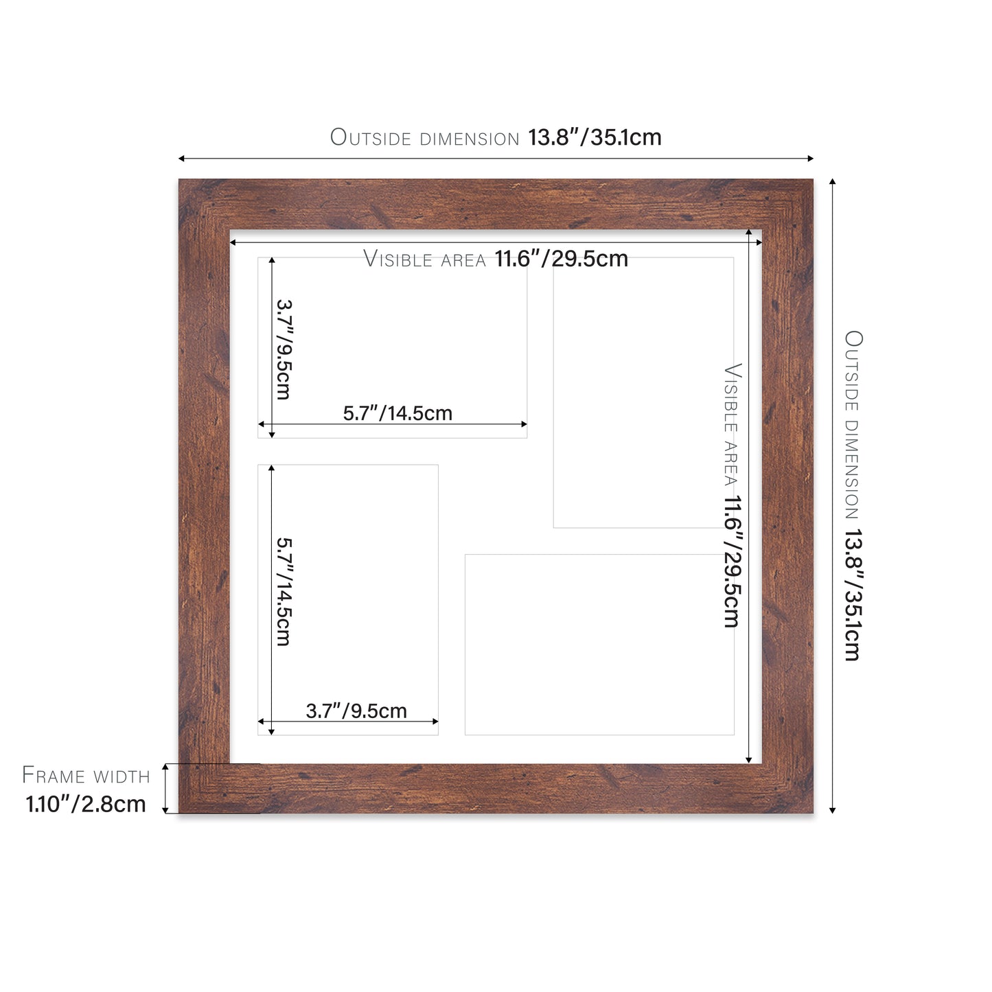 Rustic Wood Picture Frame 28mm Edge