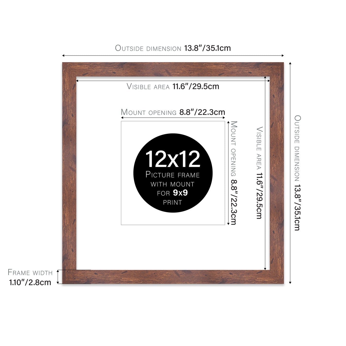 Rustic Wood Picture Frame 28mm Edge