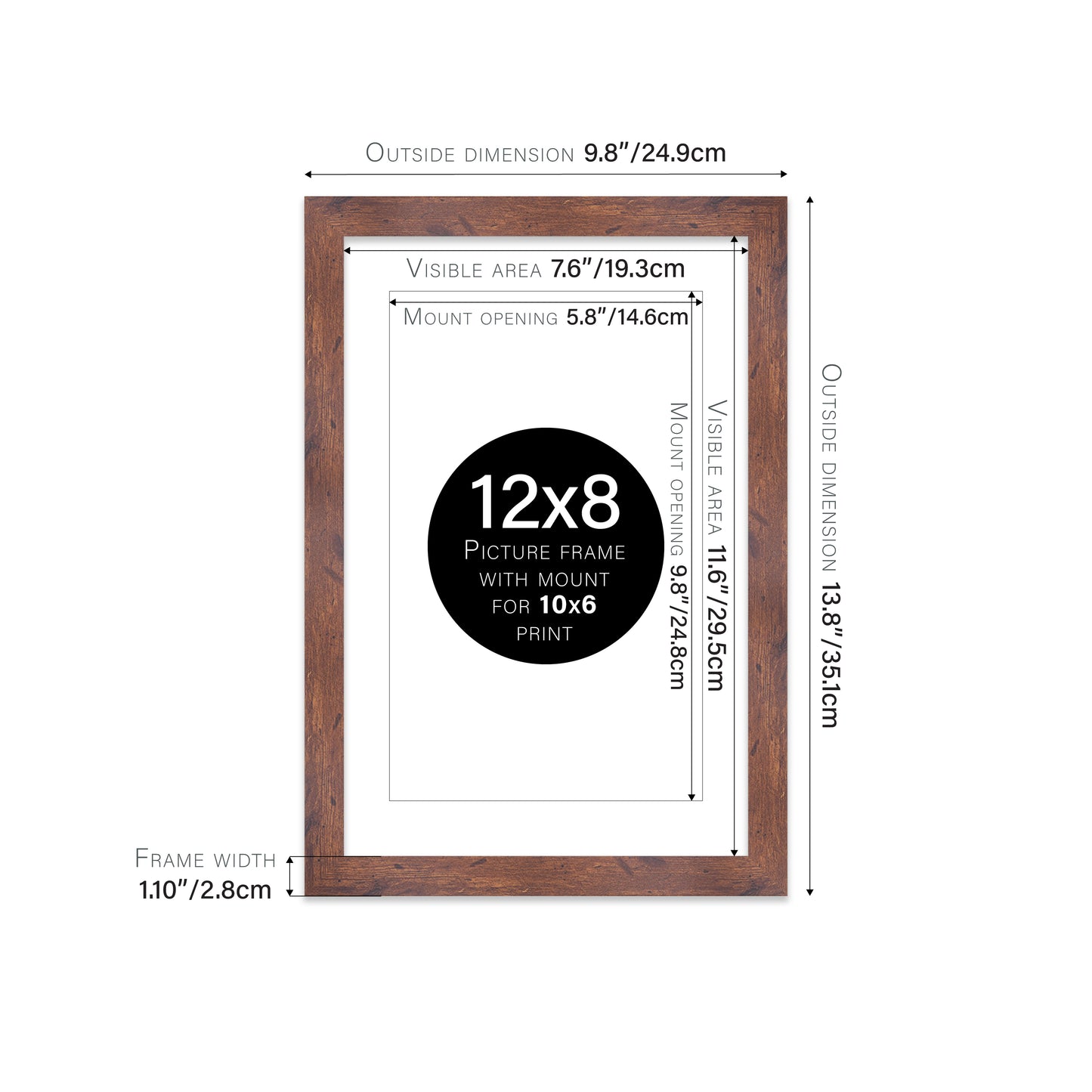 Rustic Wood Picture Frame 28mm Edge