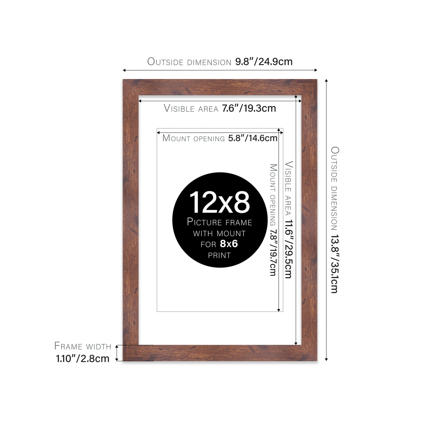 Rustic Wood Picture Frame 28mm Edge