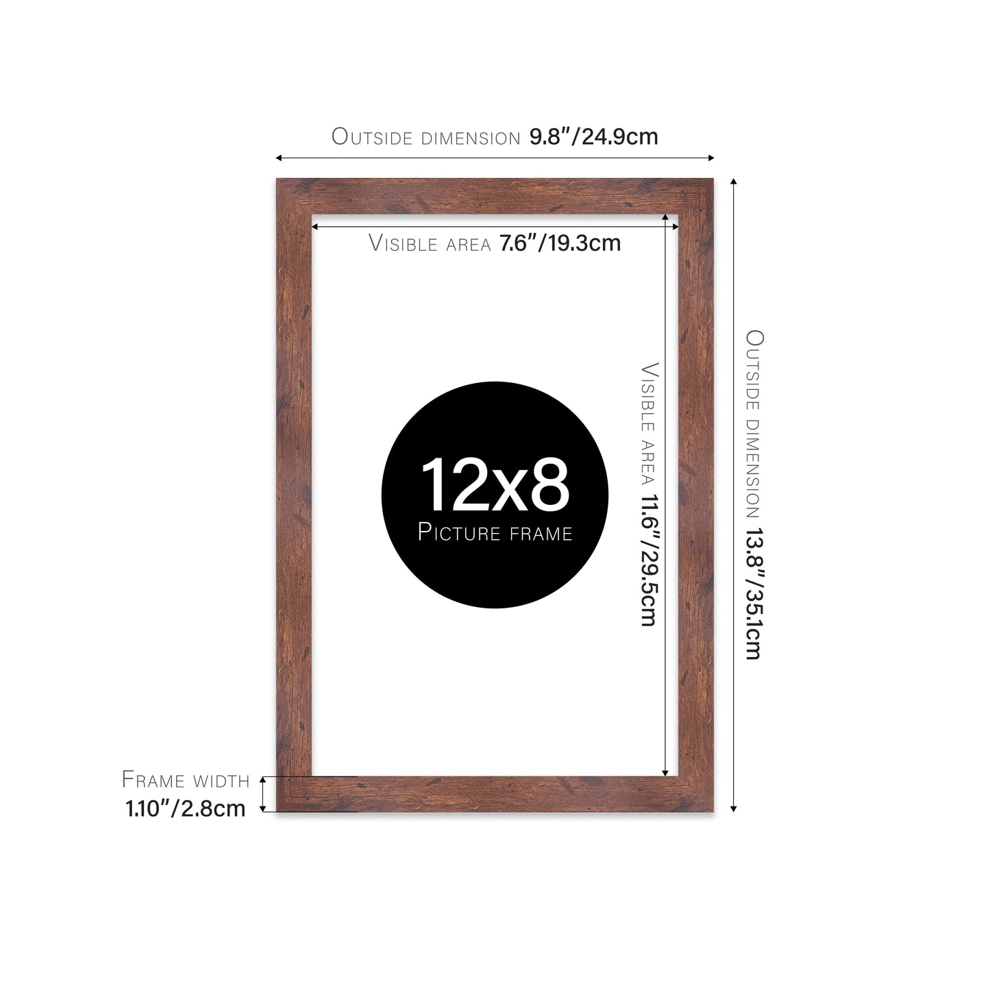 Rustic Wood Picture Frame 28mm Edge