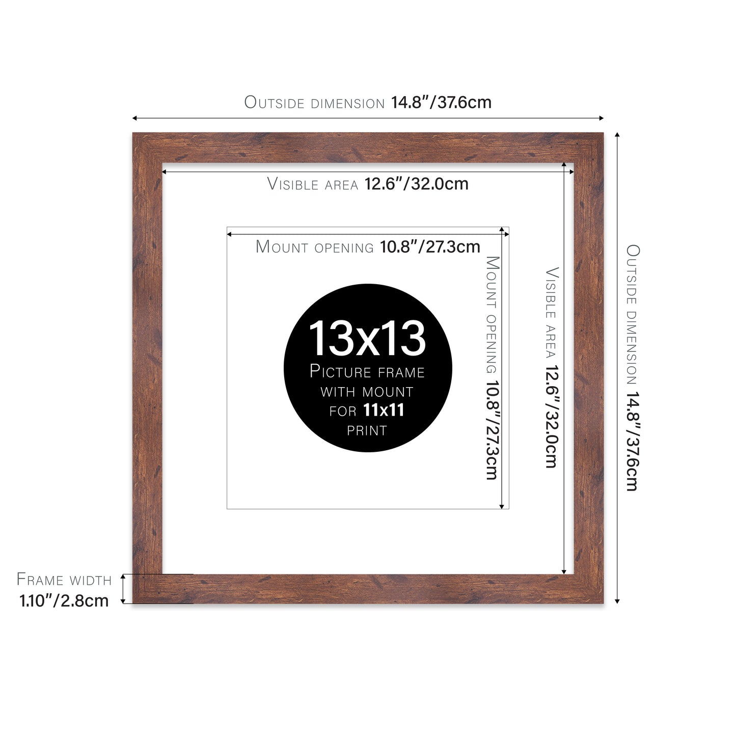 Rustic Wood Picture Frame 28mm Edge