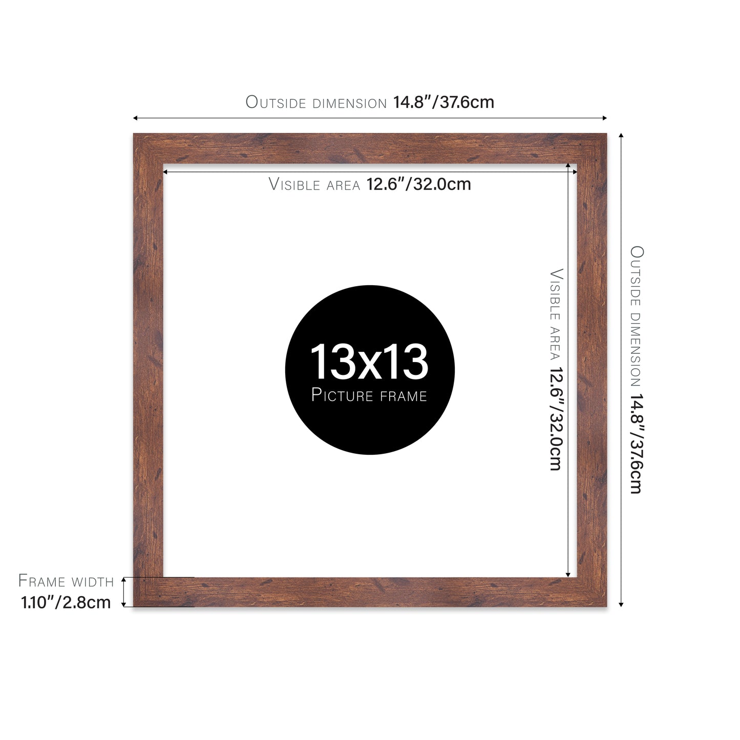 Rustic Wood Picture Frame 28mm Edge