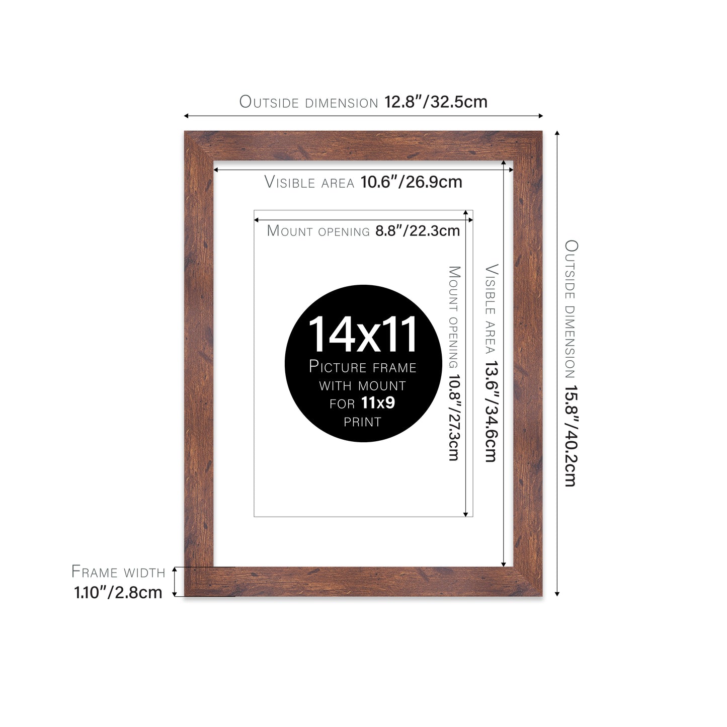 Rustic Wood Picture Frame 28mm Edge