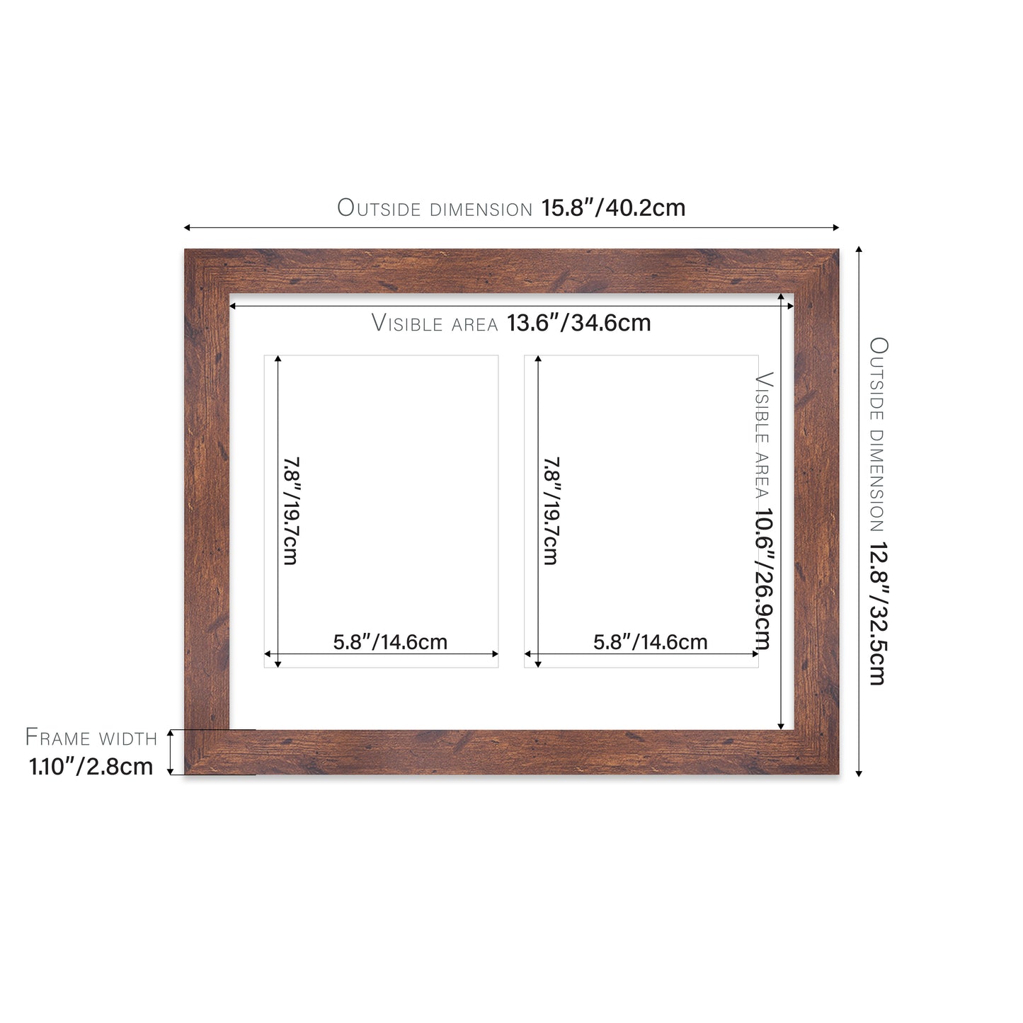 Rustic Wood Picture Frame 28mm Edge