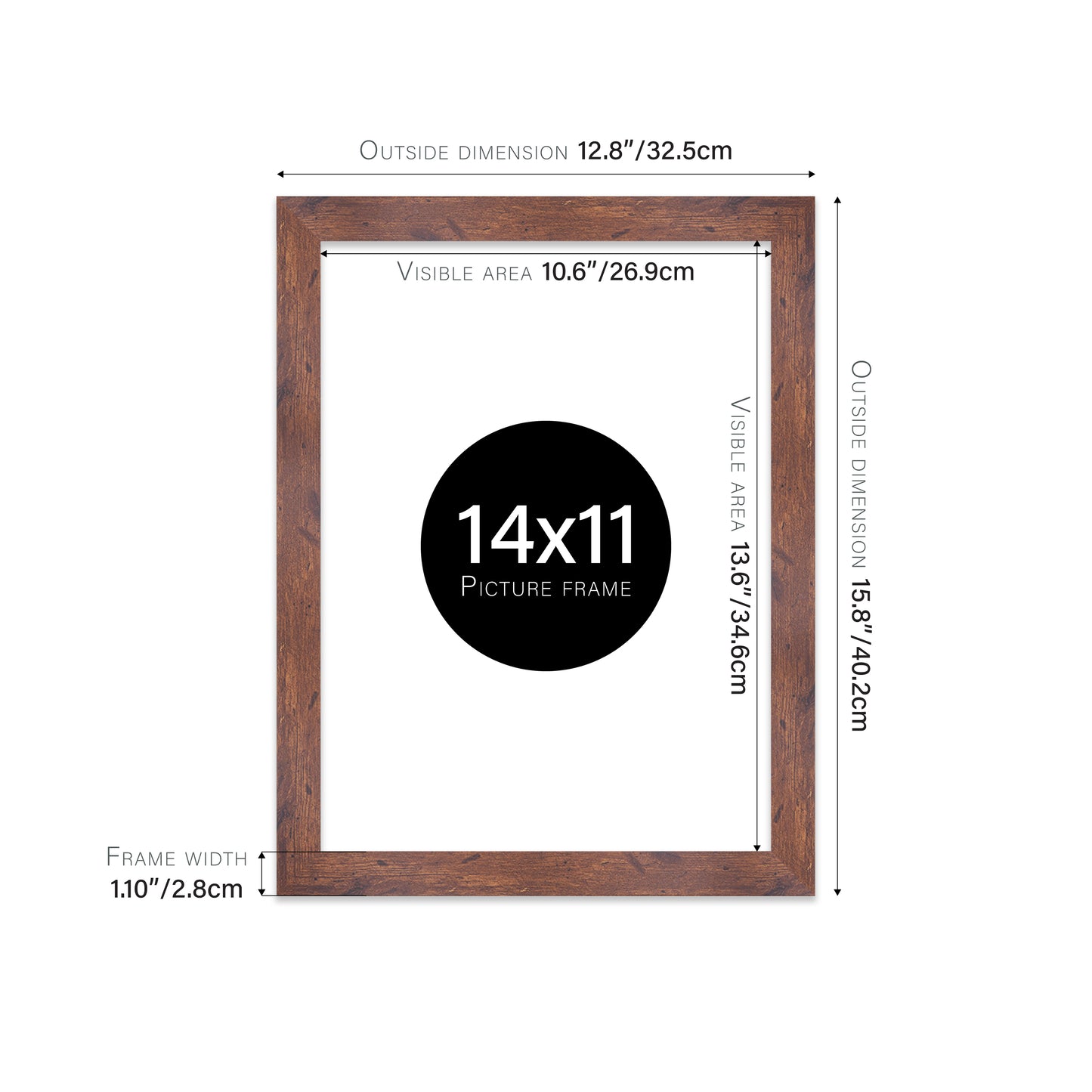 Rustic Wood Picture Frame 28mm Edge