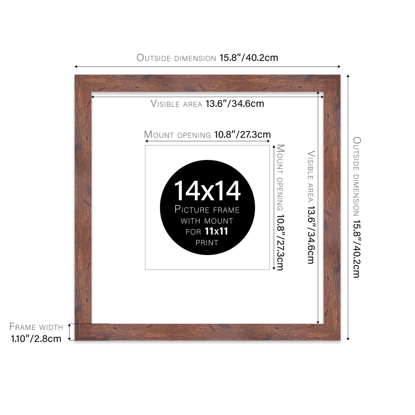 Rustic Wood Picture Frame 28mm Edge