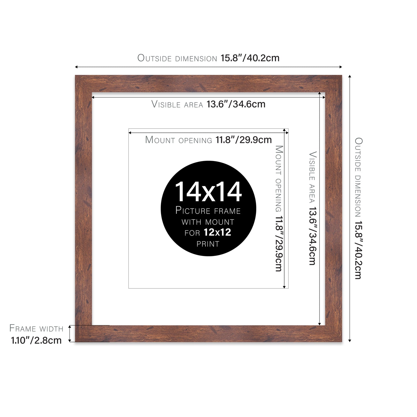 Rustic Wood Picture Frame 28mm Edge