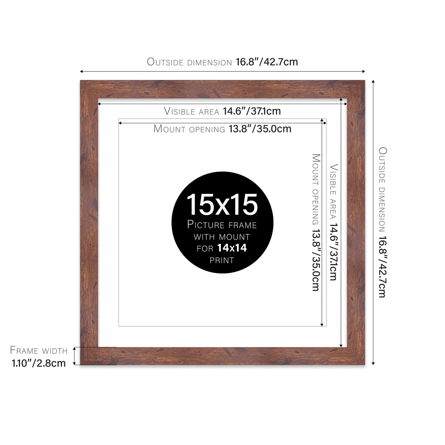 Rustic Wood Picture Frame 28mm Edge