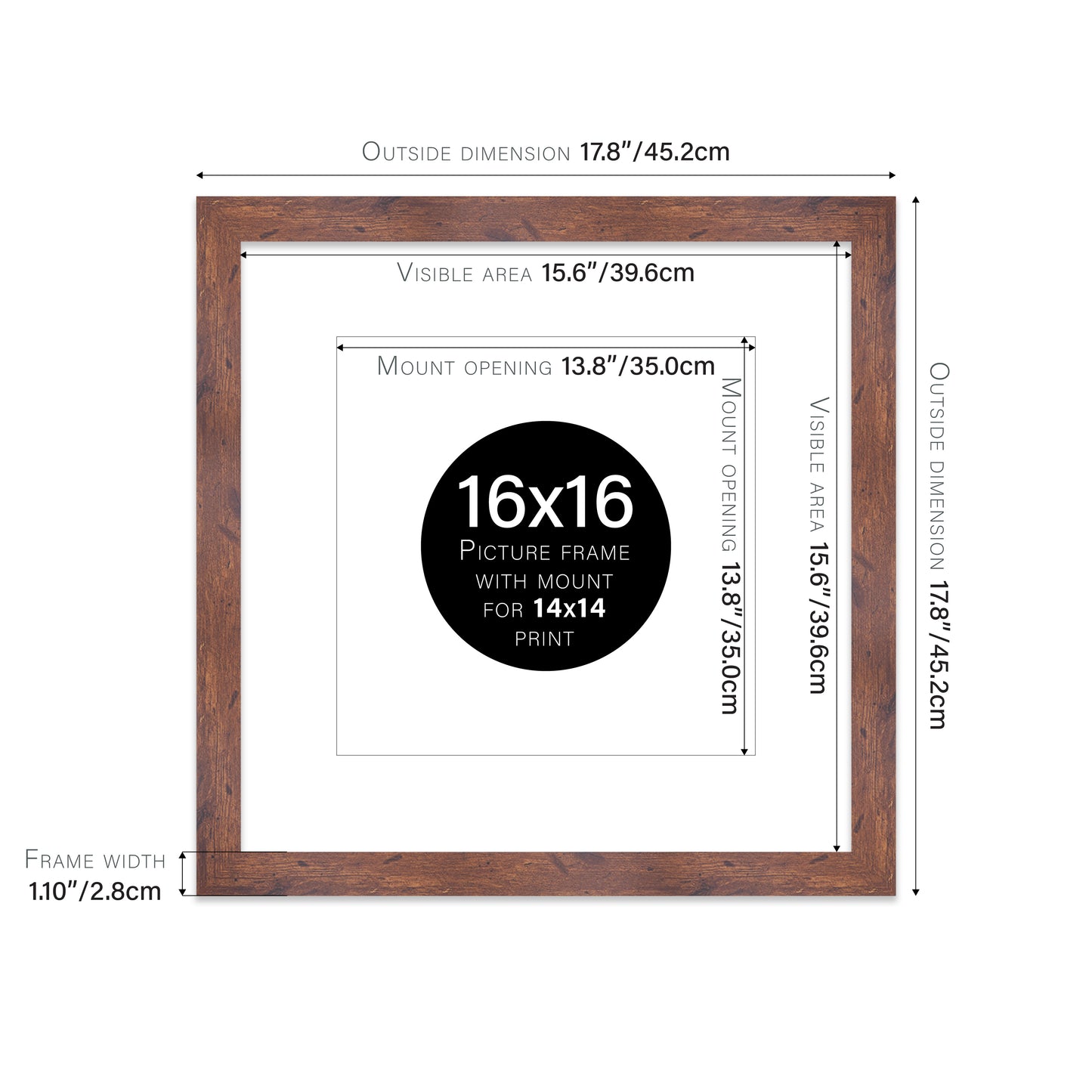 Rustic Wood Picture Frame 28mm Edge