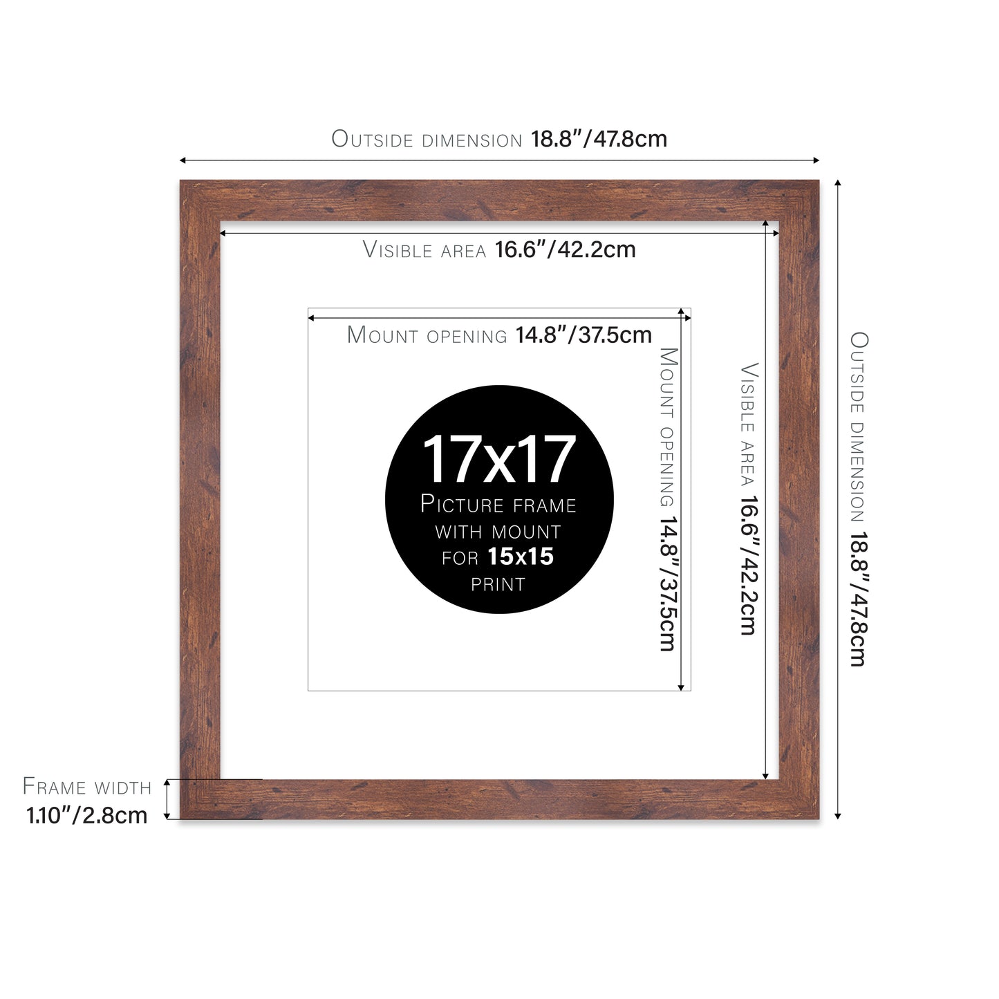 Rustic Wood Picture Frame 28mm Edge
