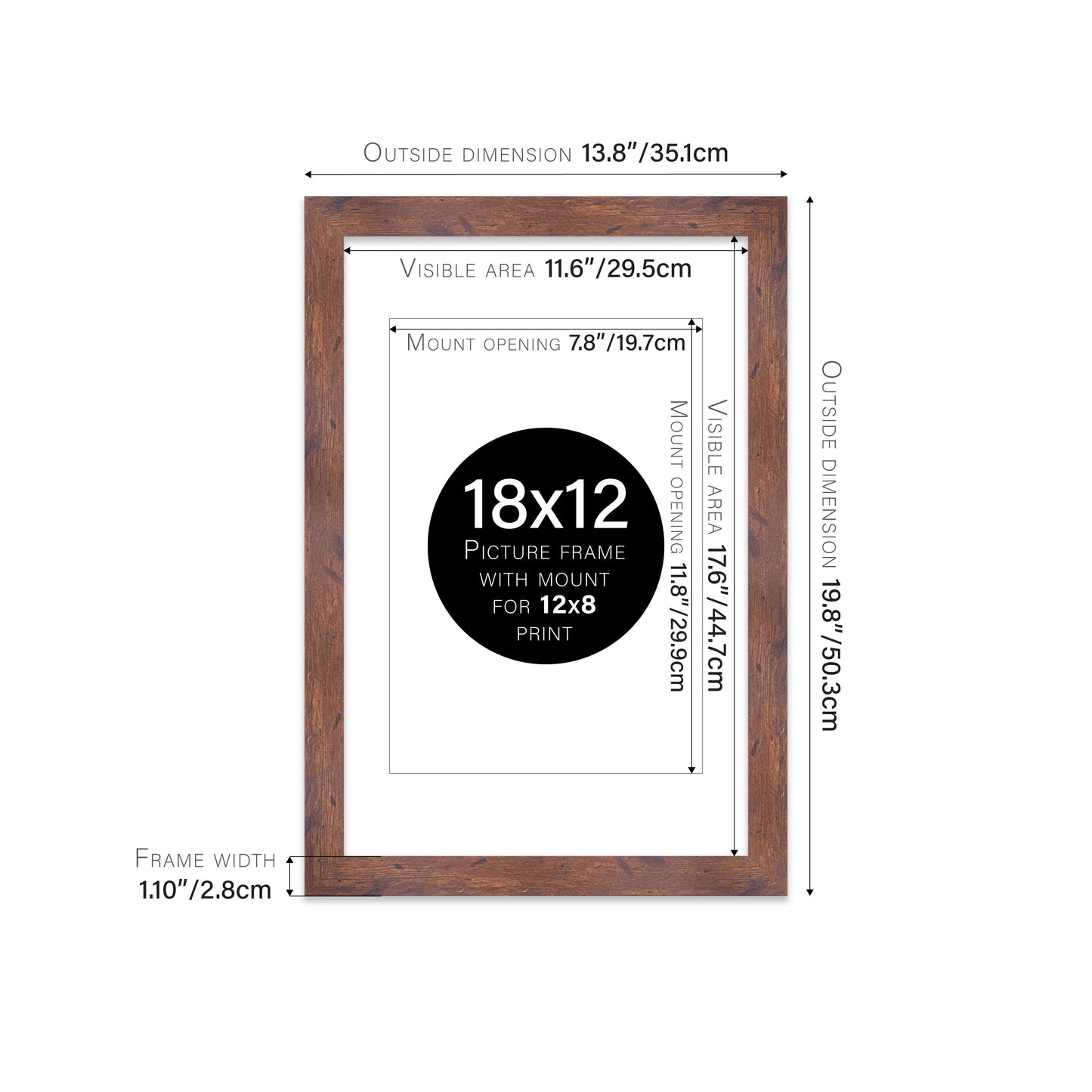 Rustic Wood Picture Frame 28mm Edge