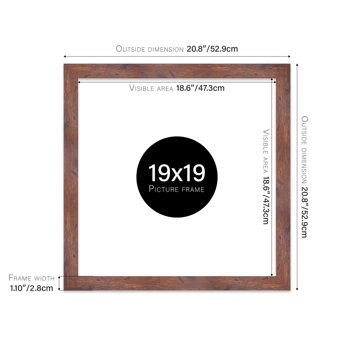 Rustic Wood Picture Frame 28mm Edge