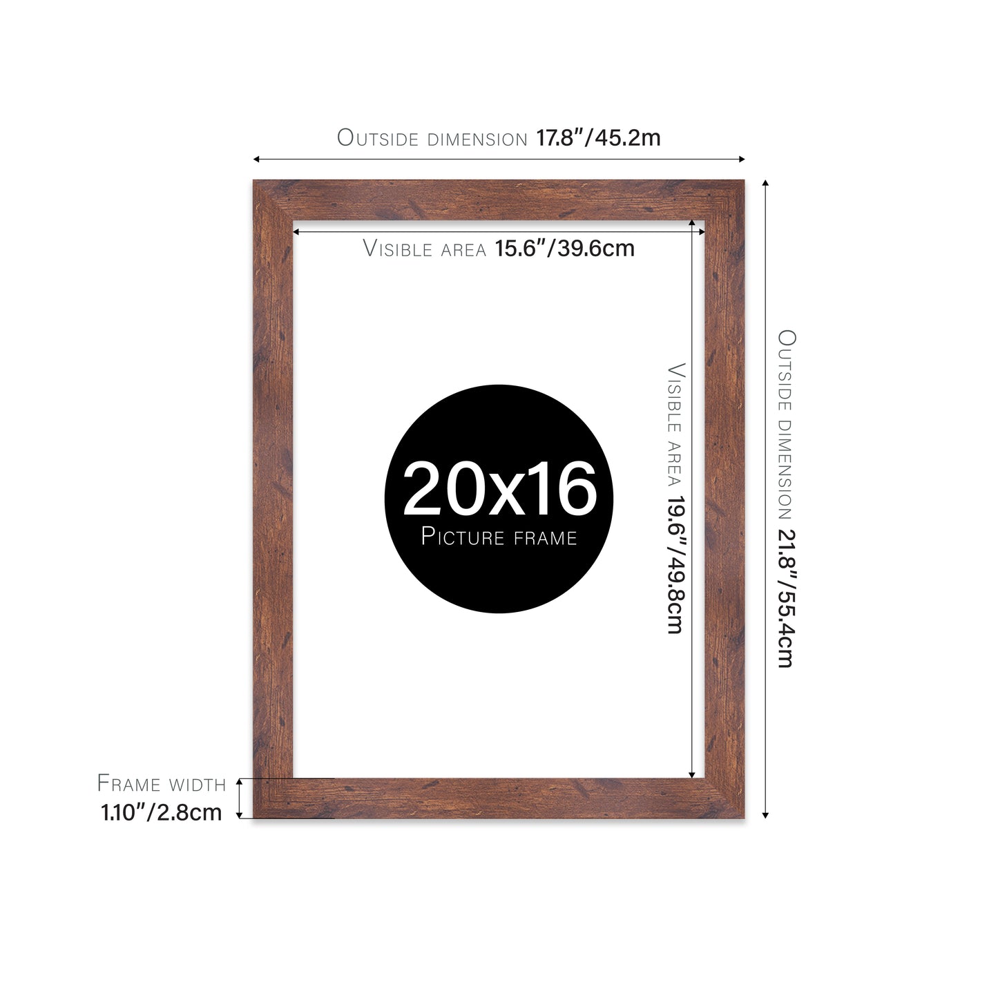 Rustic Wood Picture Frame 28mm Edge