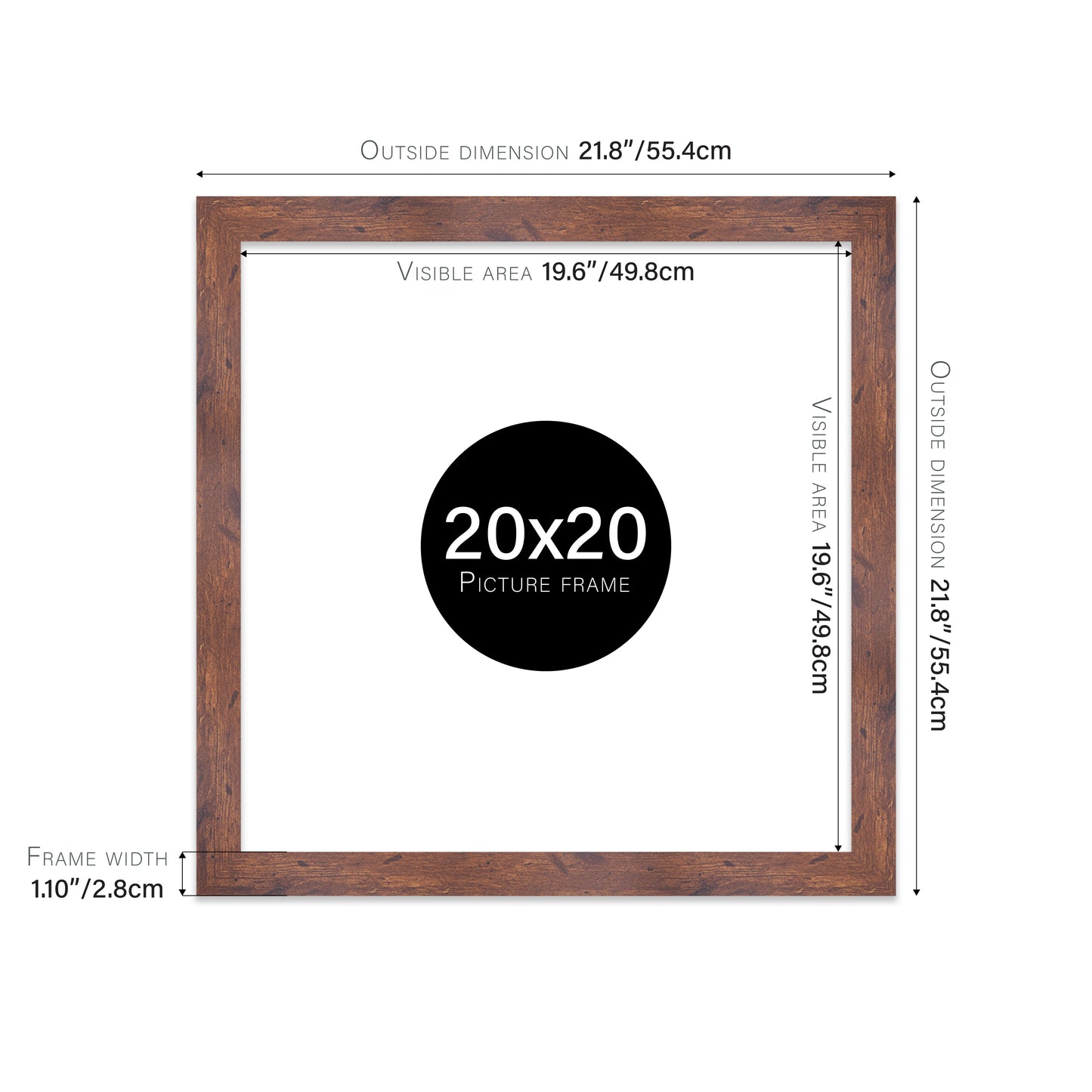 Rustic Wood Picture Frame 28mm Edge