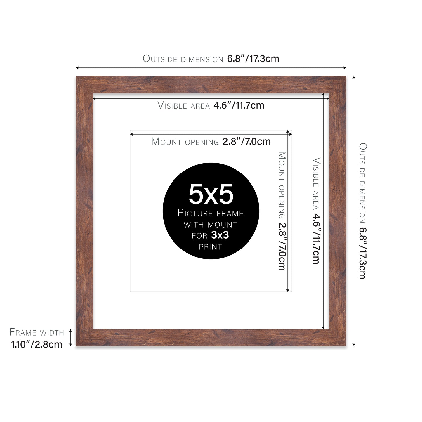 Rustic Wood Picture Frame 28mm Edge