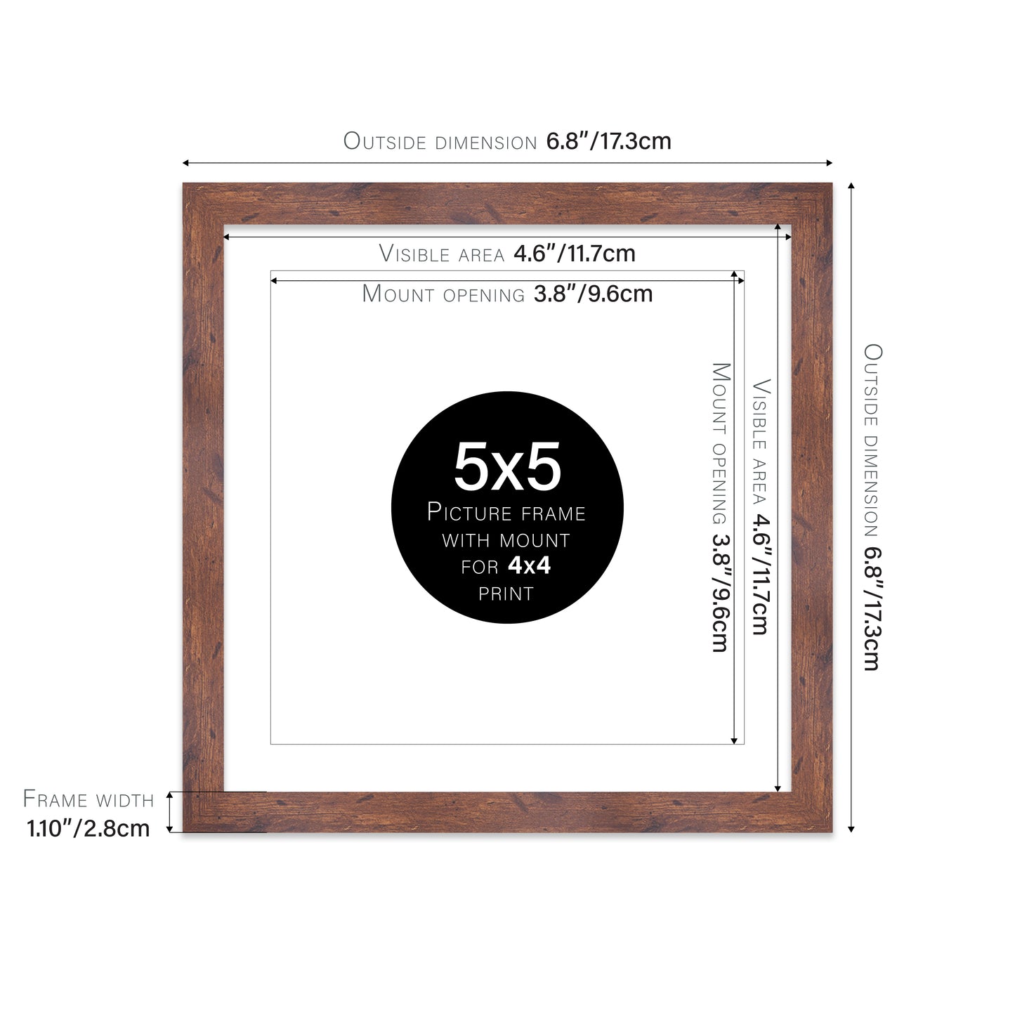 Rustic Wood Picture Frame 28mm Edge